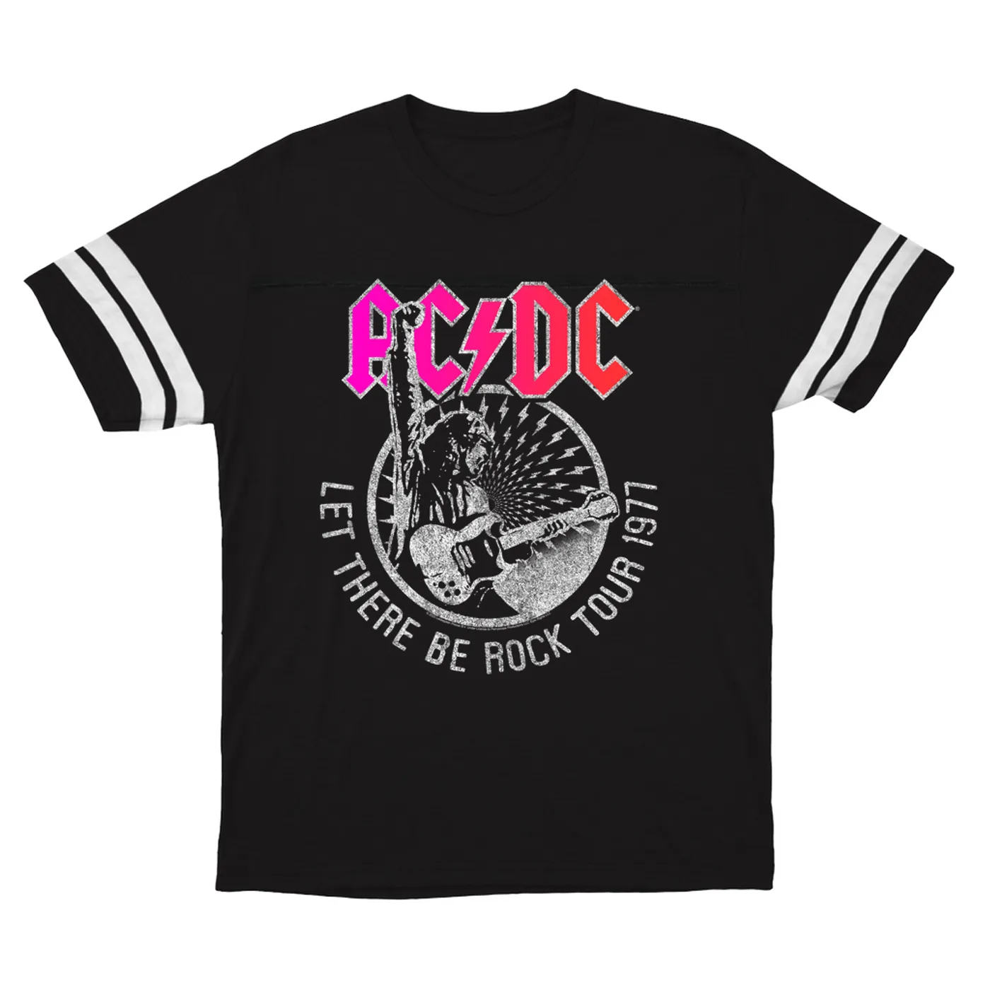 AC/DC T-Shirt | Let There Be Rock Tour 1977 Silver Bling Design (Merchbar Exclusive) ACDC Football Shirt