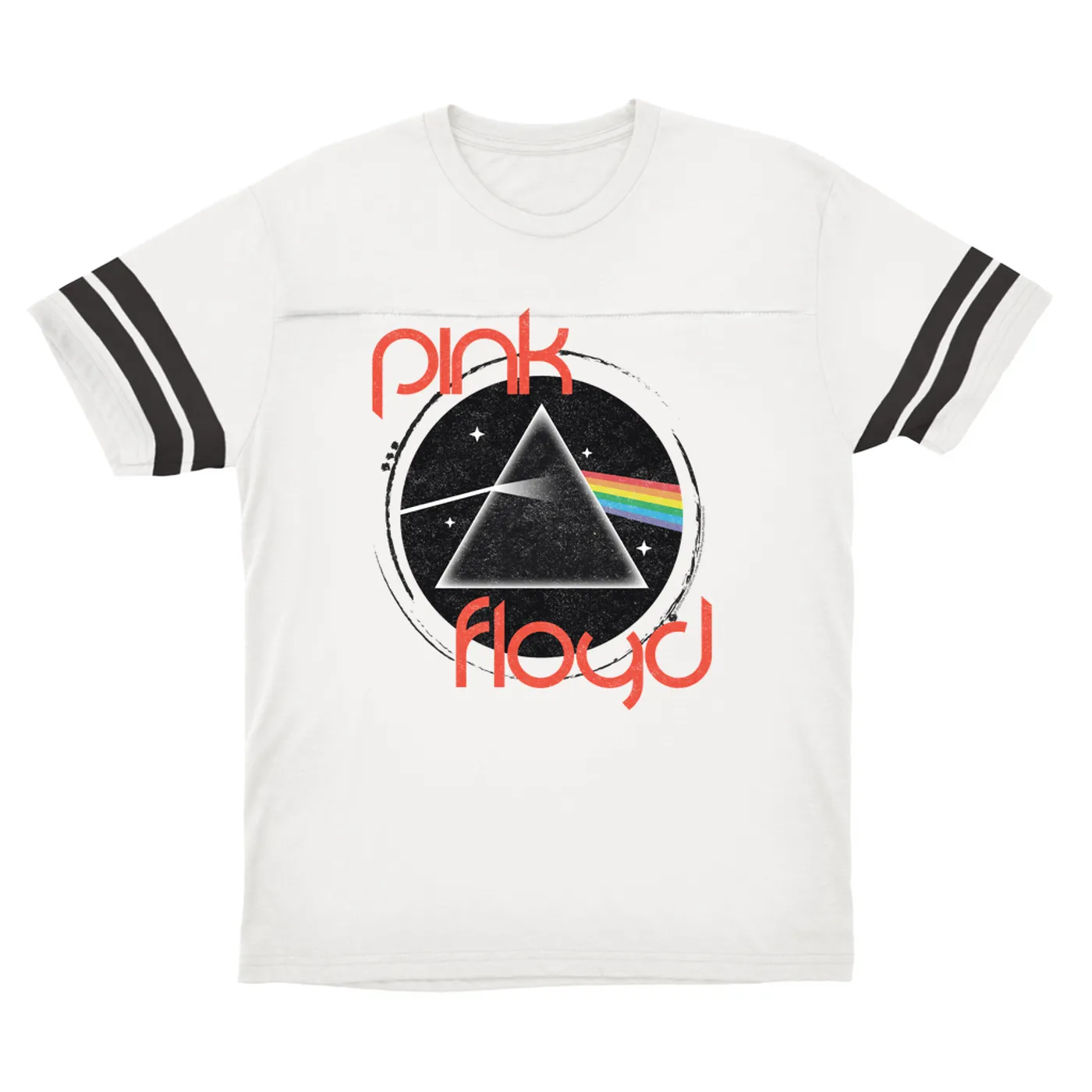 Pink Floyd T-Shirt | Modern Retro Dark Side Of The Moon Distressed Pink Floyd Football Shirt