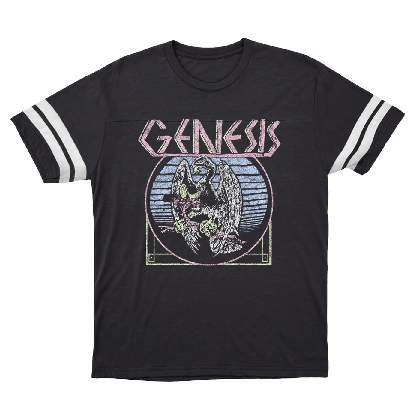 Genesis T-Shirt | Pastel Vintage Genesis Logo Distressed (Merchbar Exclusive) Genesis Football Shirt