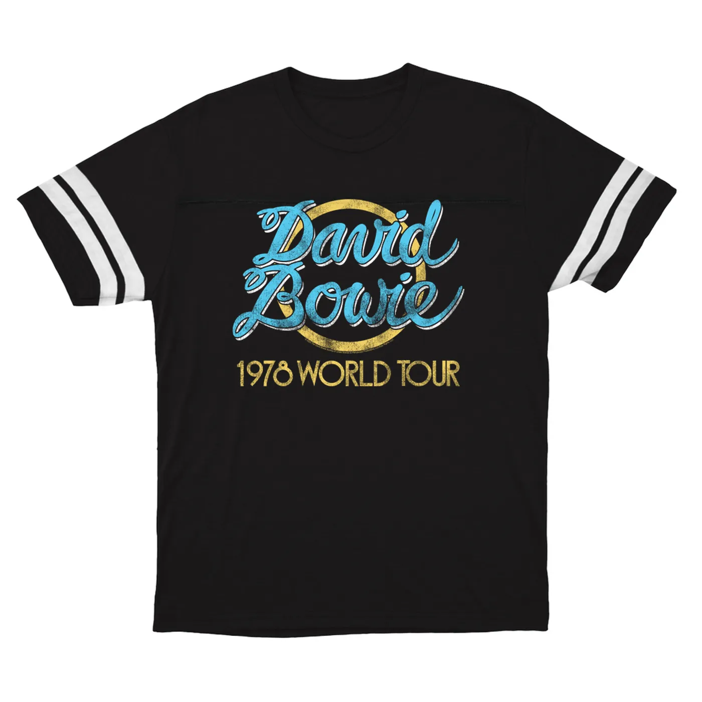 David Bowie T-Shirt | Yellow 1978 World Tour Distressed (Merchbar Exclusive) David Bowie Football Shirt