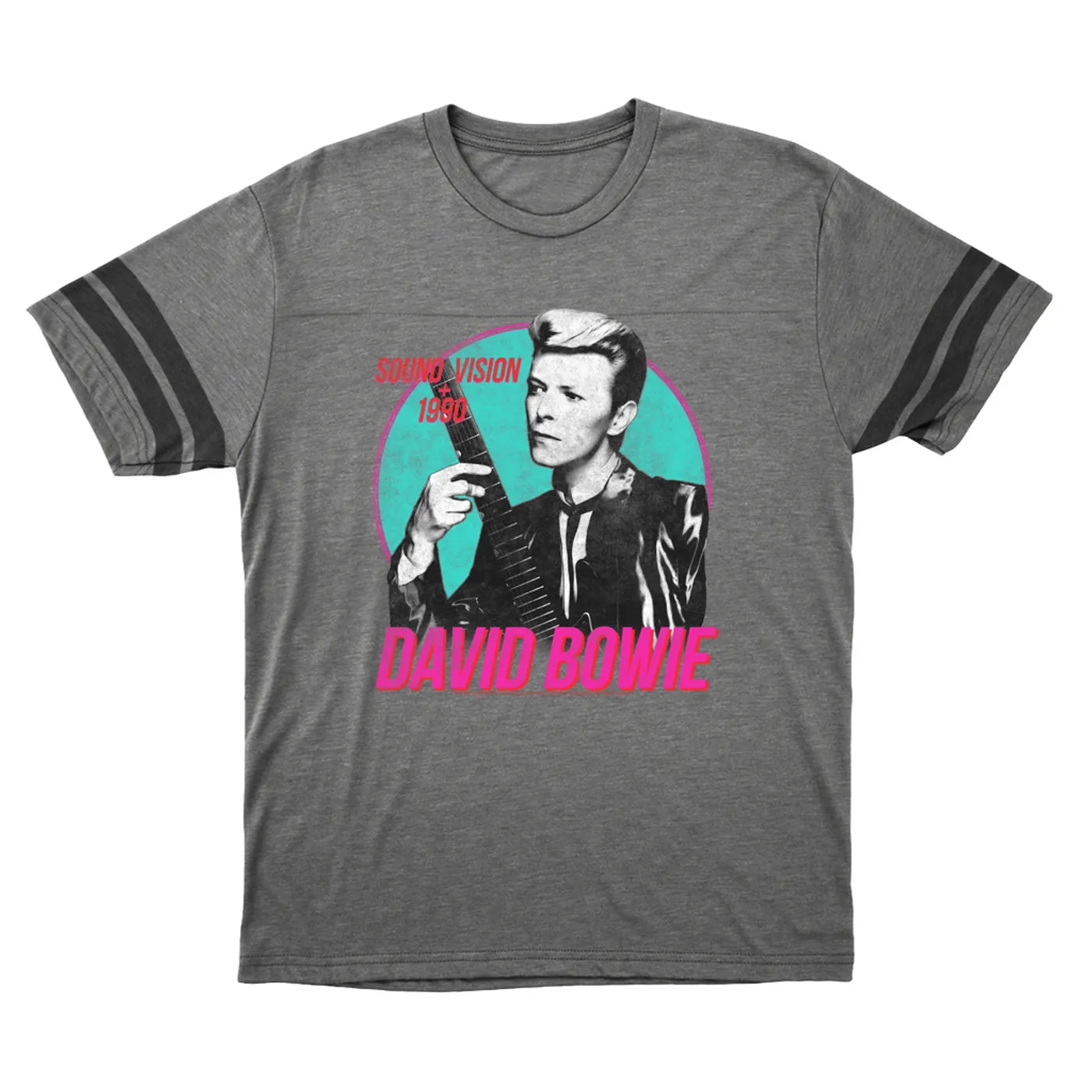 David Bowie T-Shirt | Sound + Vision 1990 Powerful Pink Design Distressed (Merchbar Exclusive) David Bowie Football Shirt