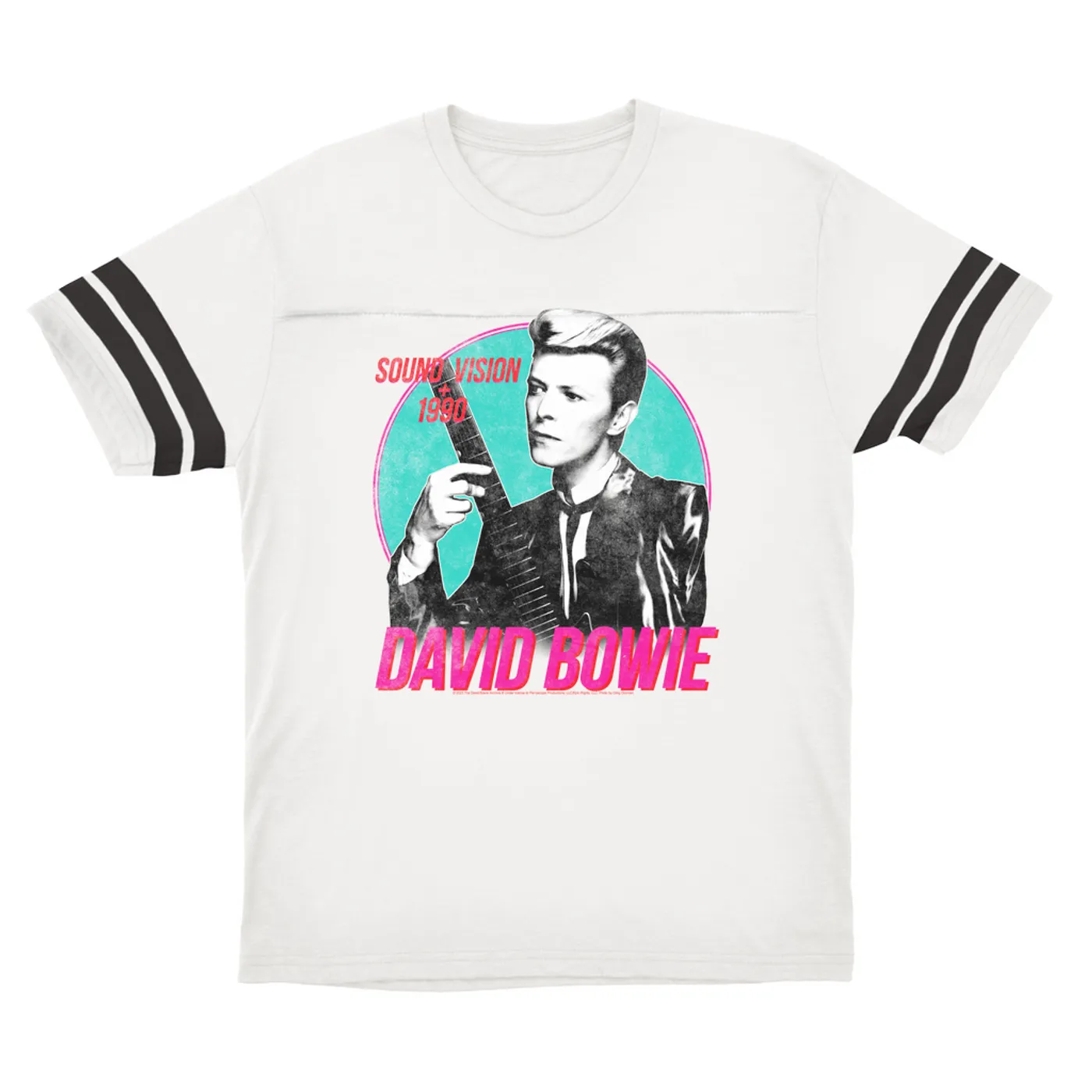 David Bowie T-Shirt | Sound + Vision 1990 Powerful Pink Design Distressed (Merchbar Exclusive) David Bowie Football Shirt