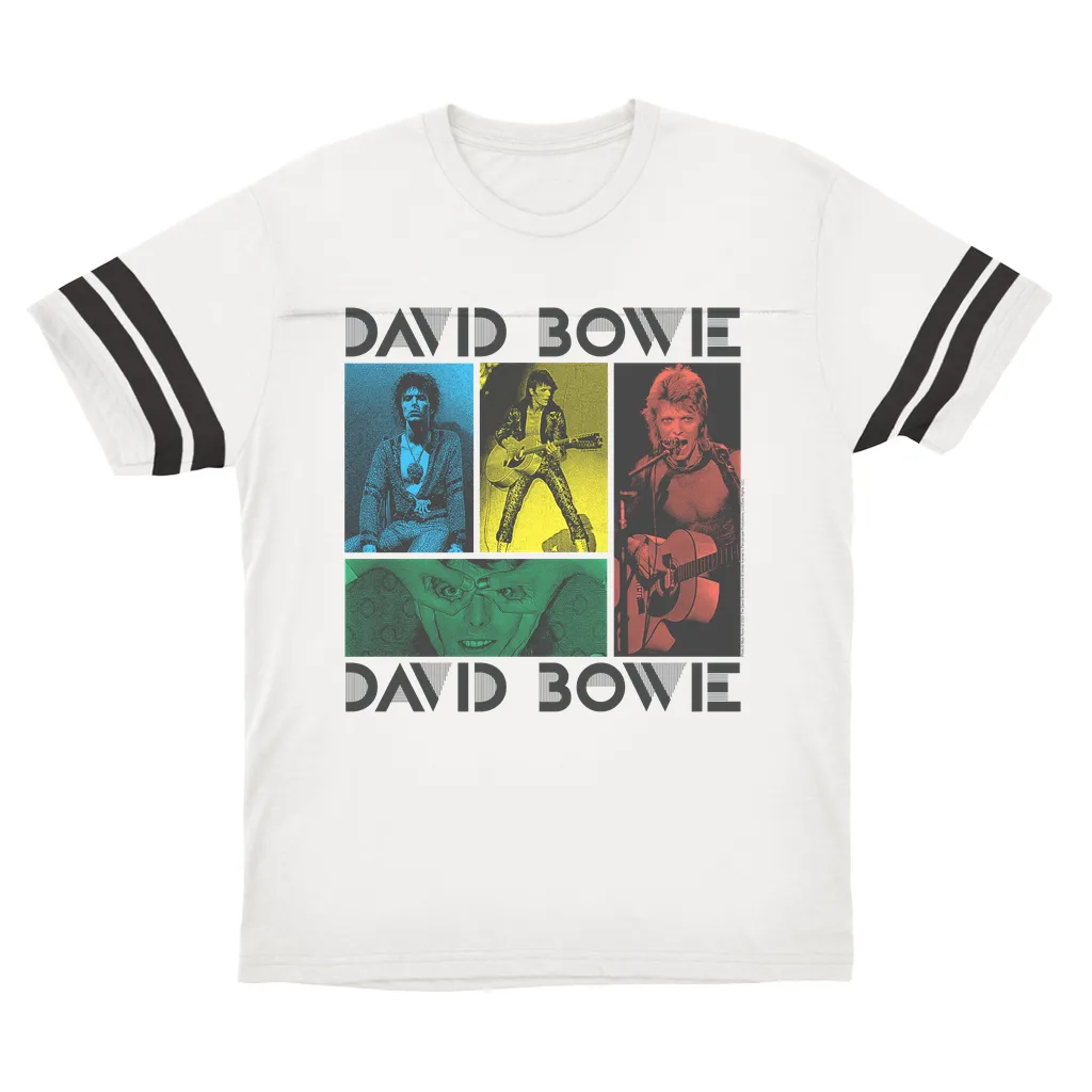 T-Shirt | Bowie Colorful Photo Collage Football Shirt
