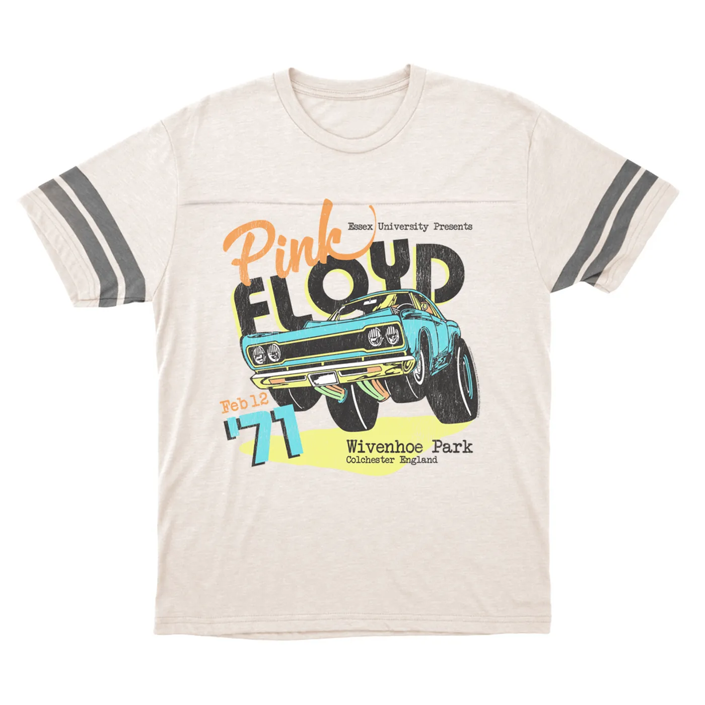 Pink Floyd T-Shirt | Essex University Plymouth Roadrunner Concert Promotion Distressed Pink Floyd Football Shirt