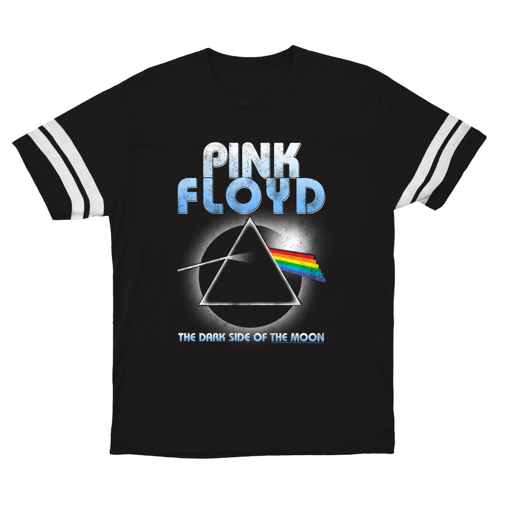 T-Shirt | Blue Retro Dark Side Of The Moon Design Distressed Football Shirt