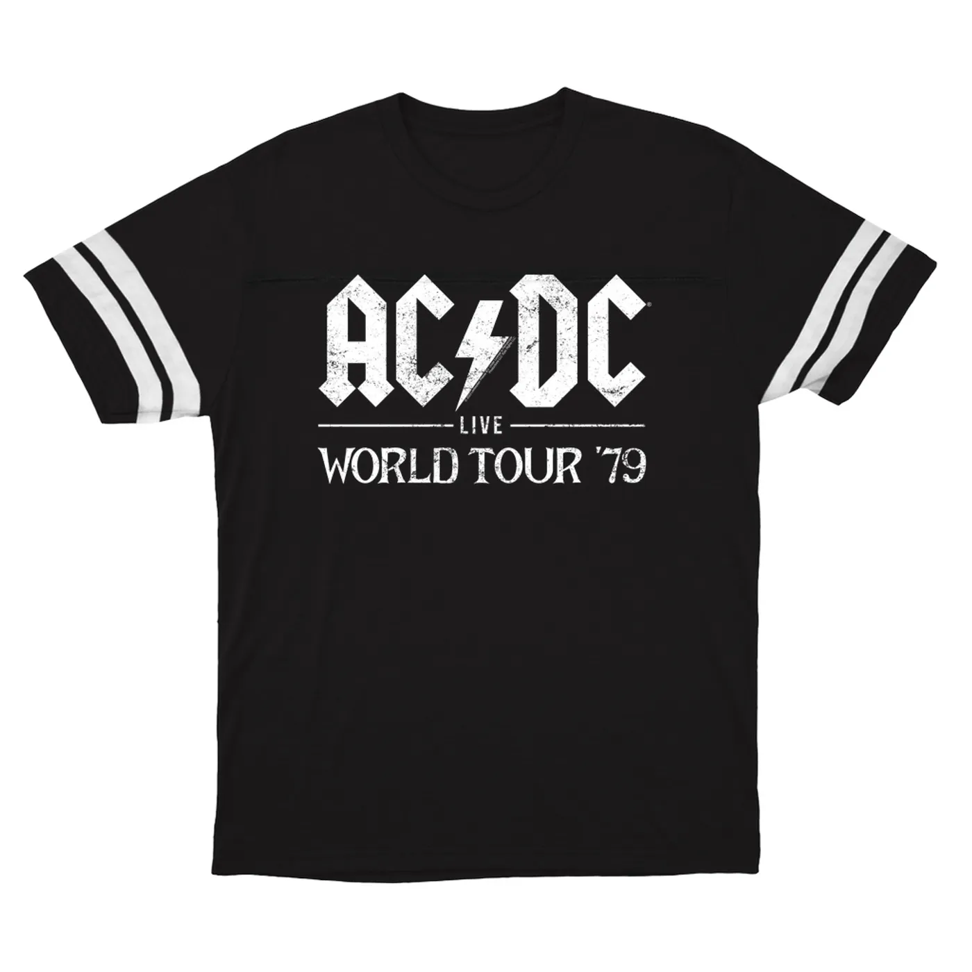 AC/DC T-Shirt | Live In Concert 1979 Distressed ACDC Football Shirt