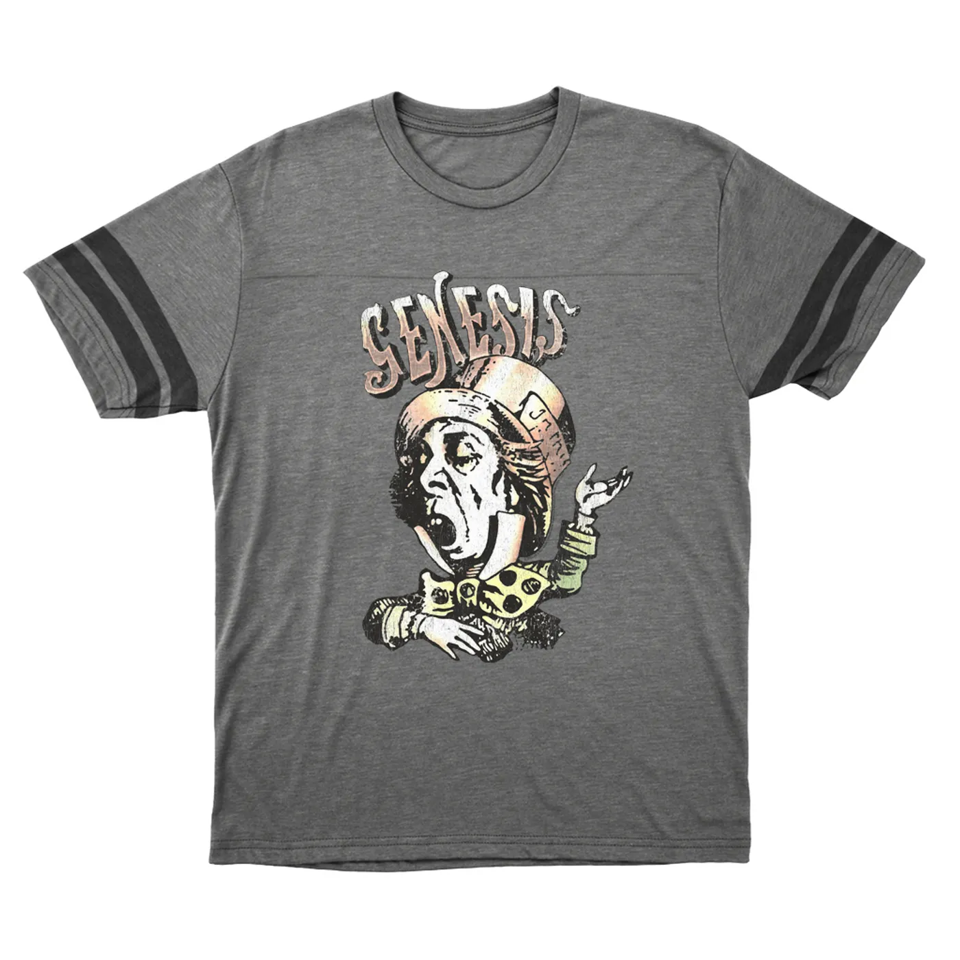 Genesis T-Shirt | Metallic Mad Hatter Image Genesis Football Shirt