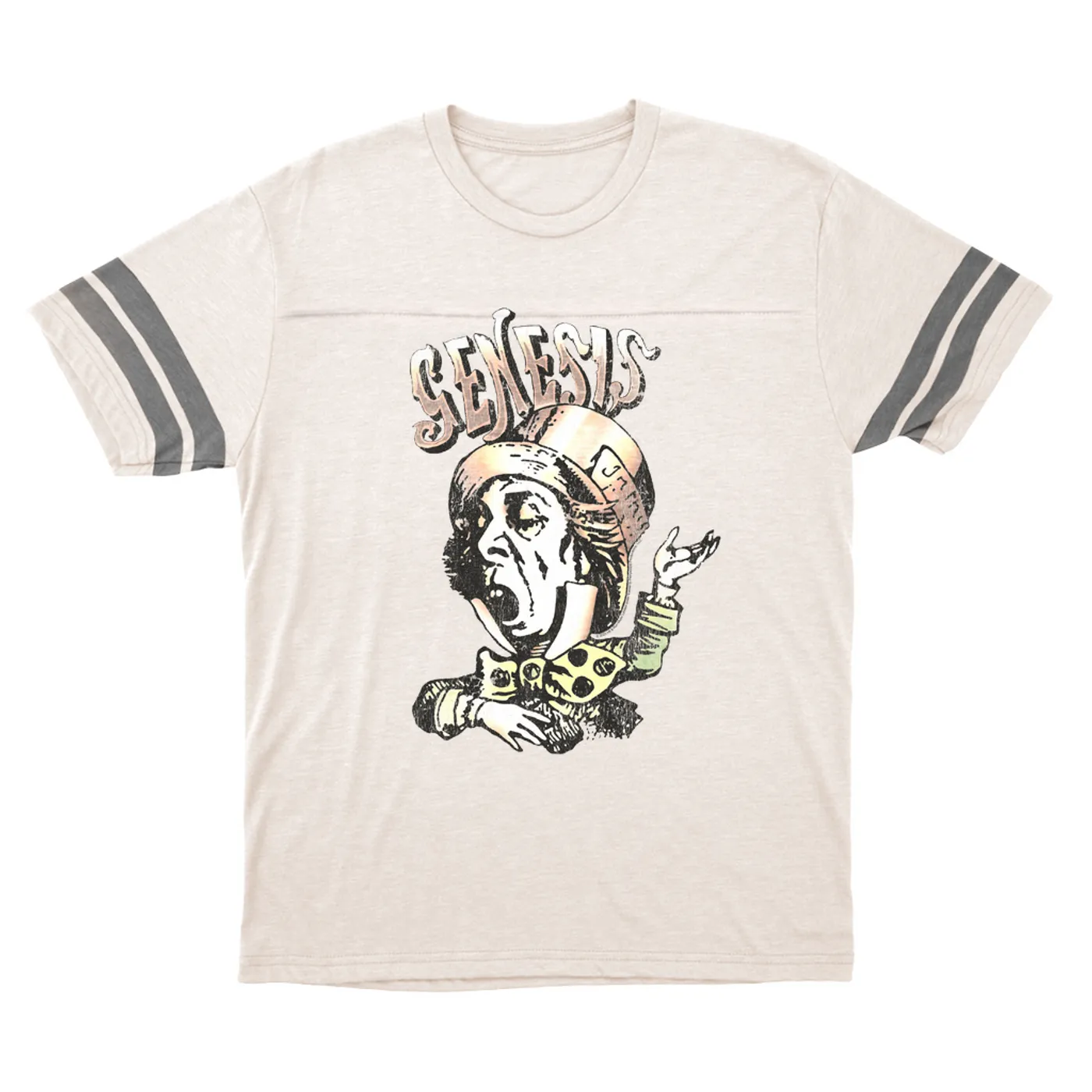 Genesis T-Shirt | Metallic Mad Hatter Image Genesis Football Shirt