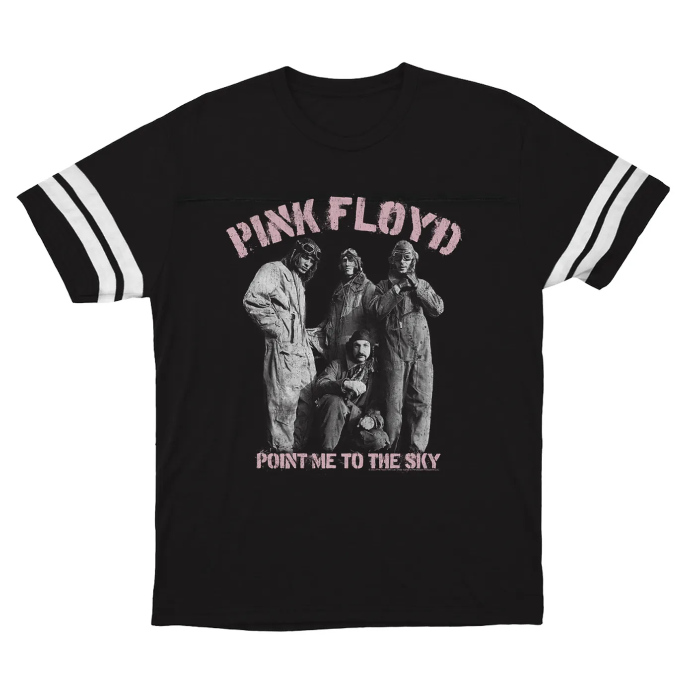 Pink Floyd T-Shirt | Point Me To The Sky Pink Design Distressed (Merchbar Exclusive) Pink Floyd Football Shirt