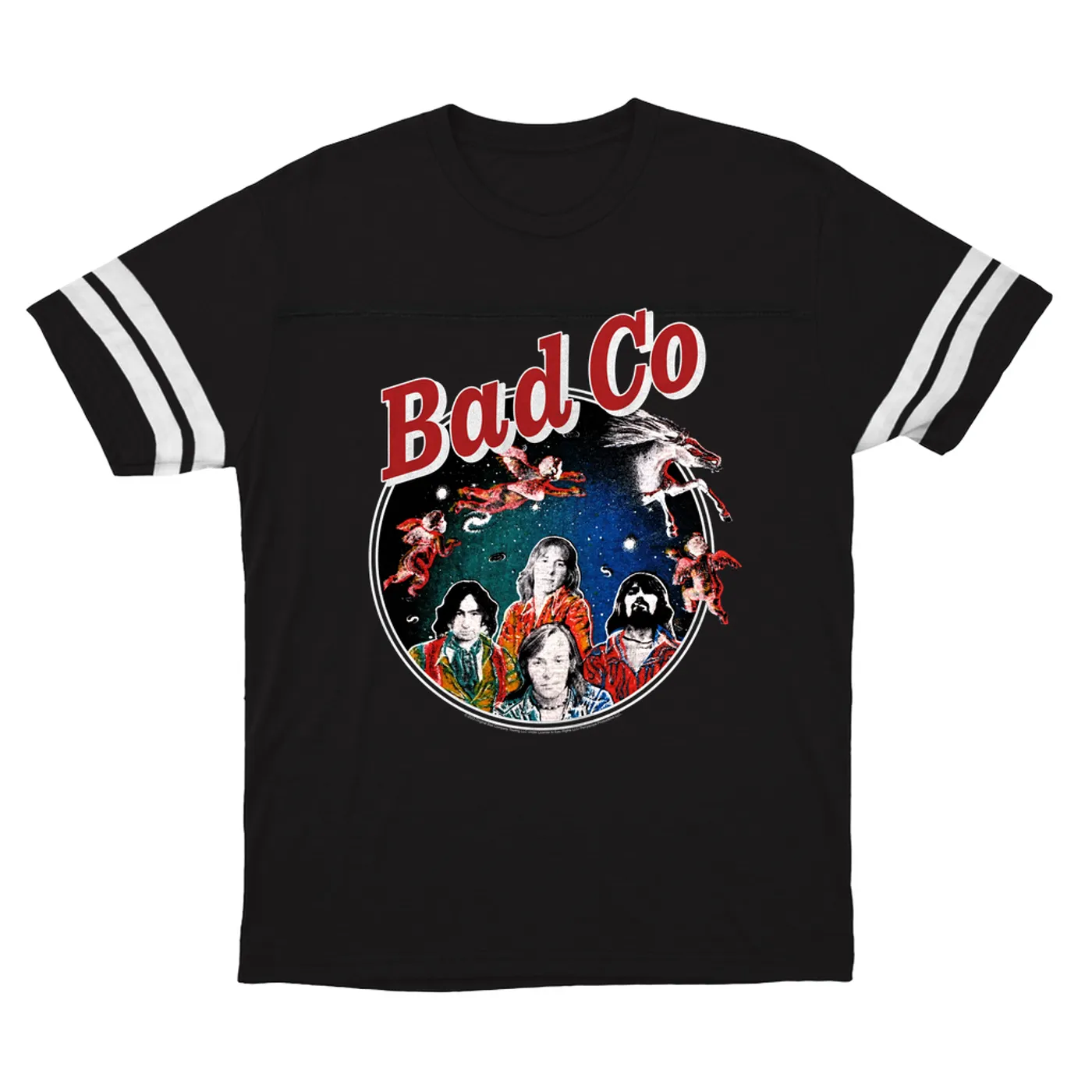 Bad Company T-Shirt | Bad Company Angels Distressed Image Bad Company Football Shirt
