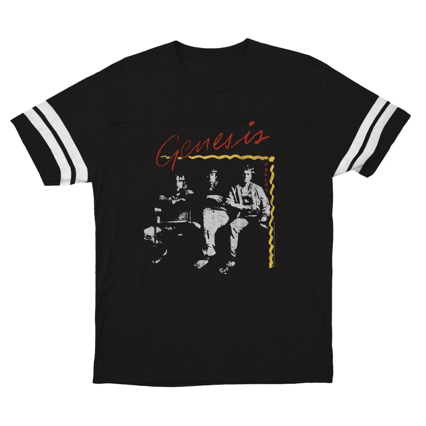 Genesis T-Shirt | Abacab Album  Design Distressed Genesis Football Shirt