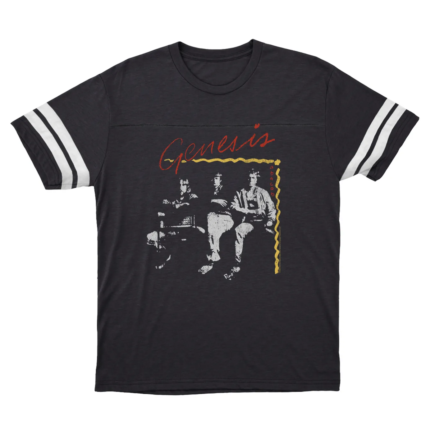 Genesis T-Shirt | Abacab Album  Design Distressed Genesis Football Shirt