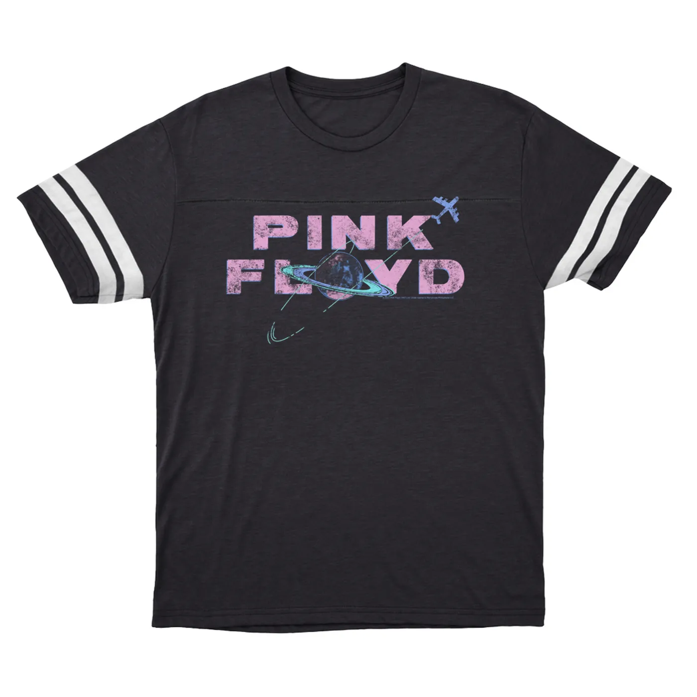 Pink Floyd T-Shirt | Pastel Orbit Logo Distressed  (Merchbar Exclusive) Pink Floyd Football Shirt