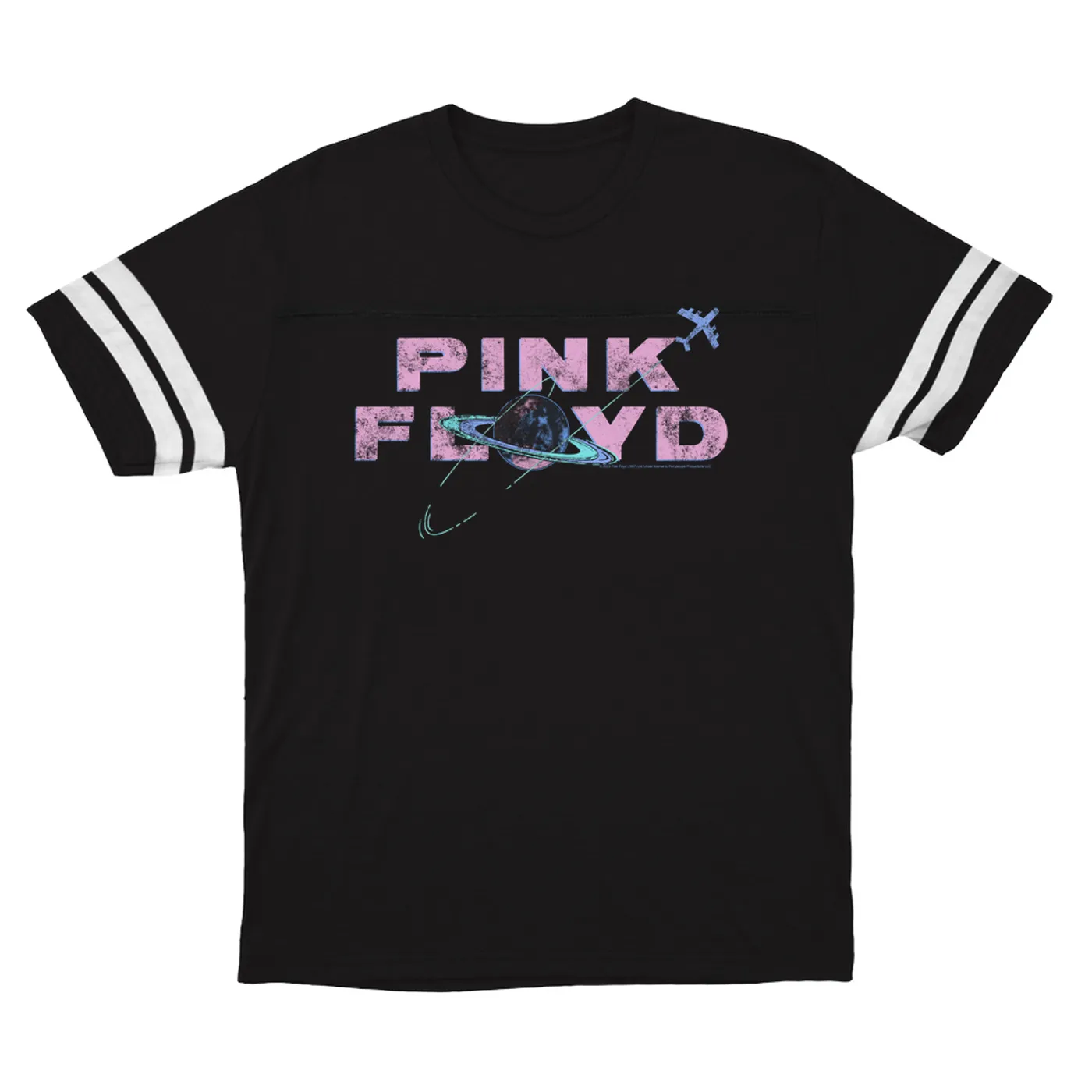 Pink Floyd T-Shirt | Pastel Orbit Logo Distressed  (Merchbar Exclusive) Pink Floyd Football Shirt