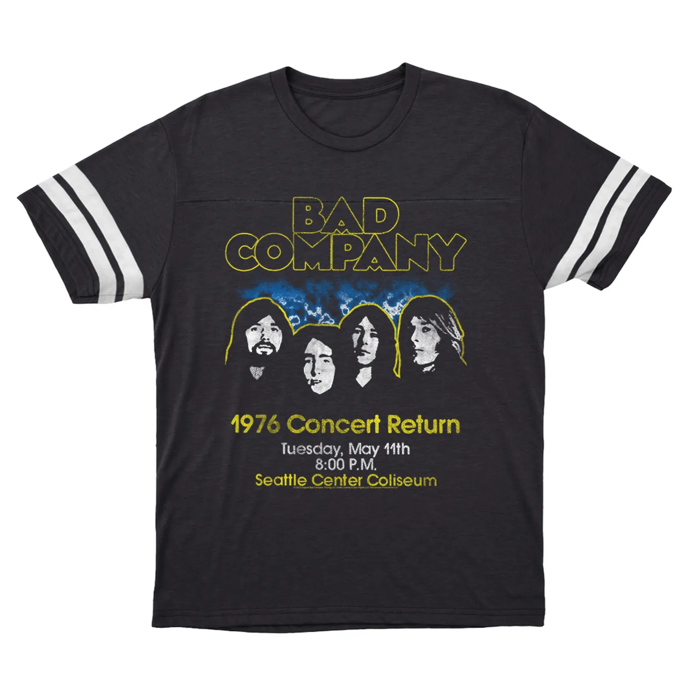 Bad Company T-Shirt | 1976 Concert Return Distressed Bad Company Football Shirt