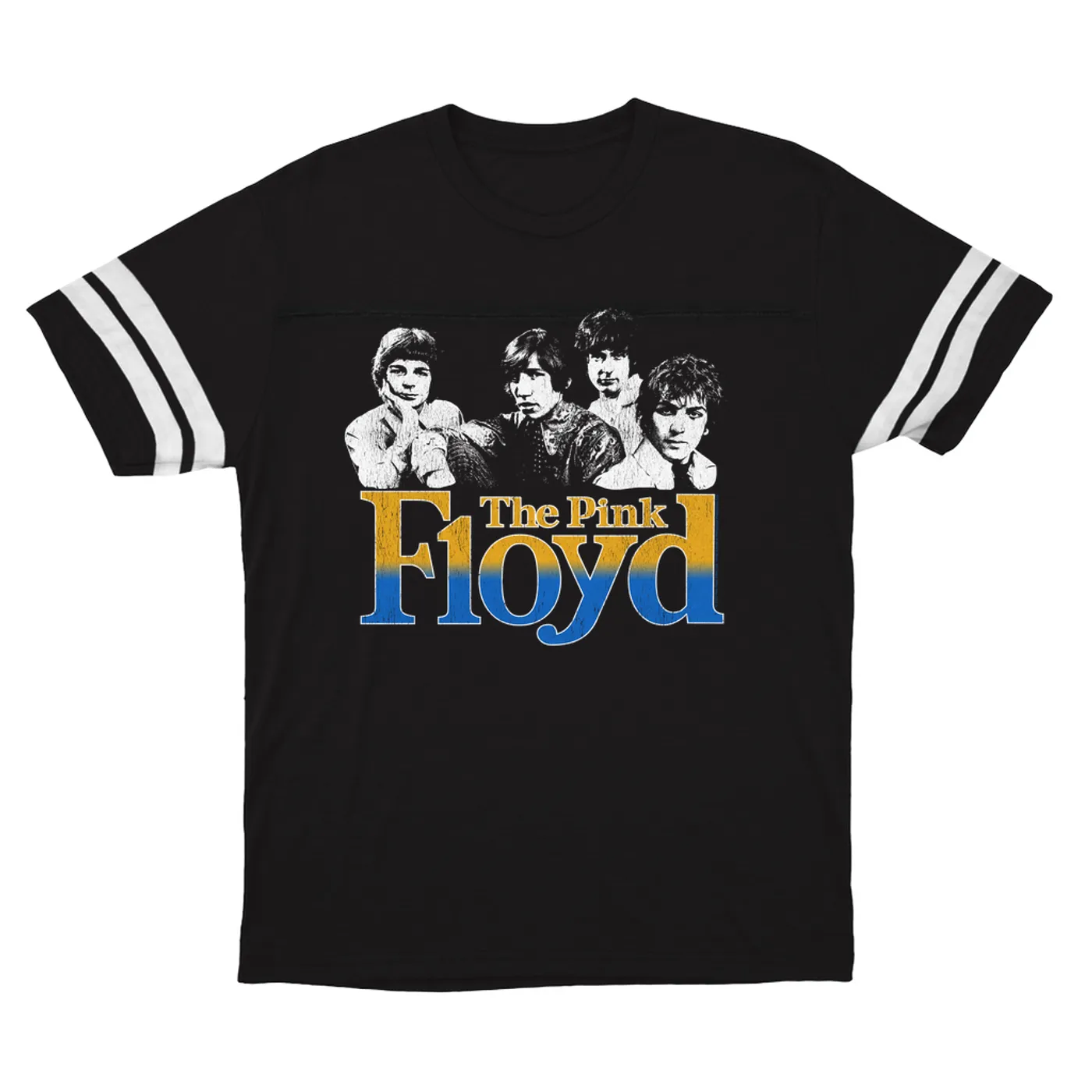 Pink Floyd T-Shirt | The Pink Floyd Launch Distressed (Merchbar Exclusive) Pink Floyd Football Shirt