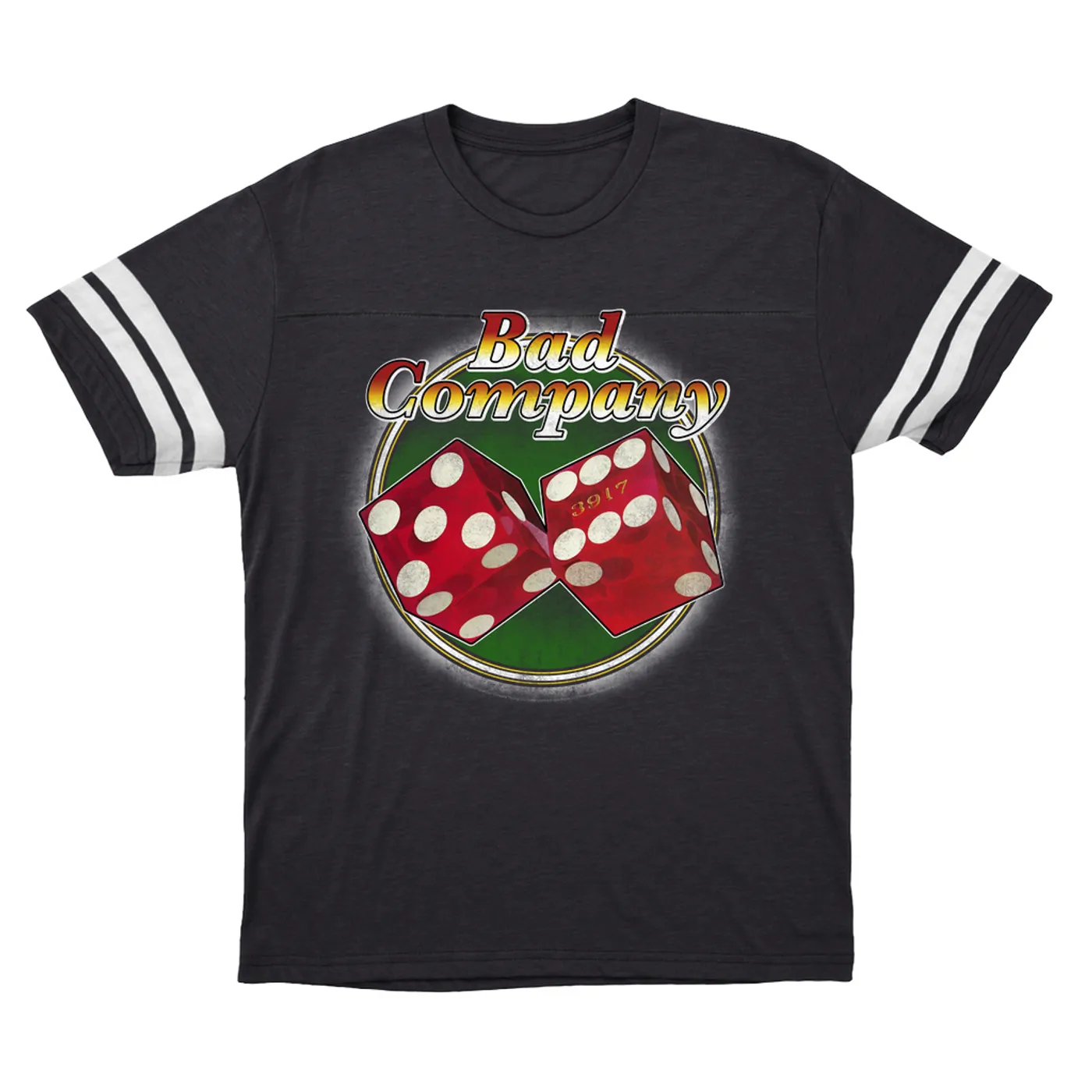 Bad Company T-Shirt | Straight Shooter Roll The Dice Distressed Bad Company Football Shirt