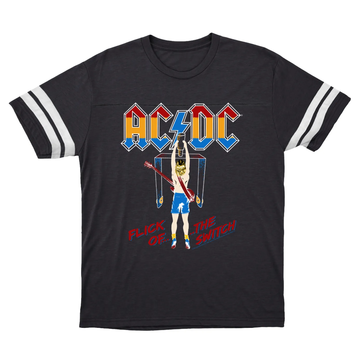 AC/DC T-Shirt | Colorful Flick Of The Switch ACDC Football Shirt