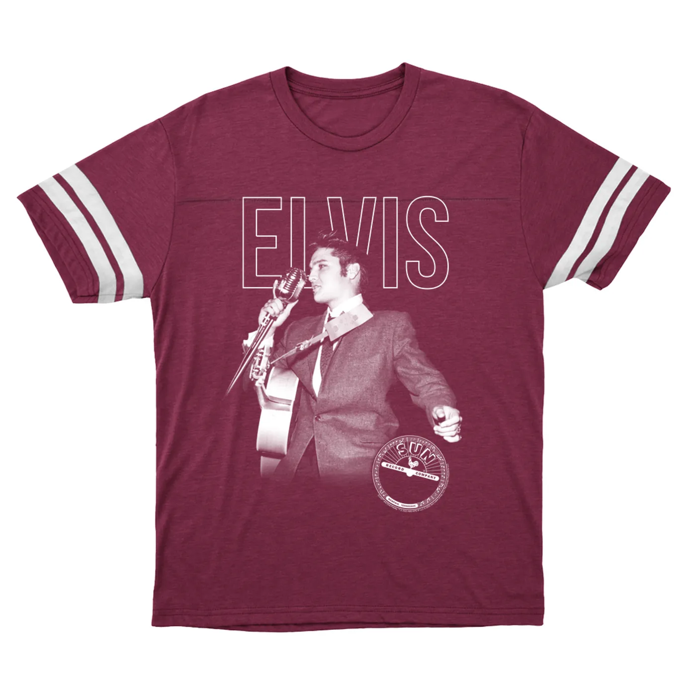 Elvis Presley Sun Records T-Shirt | Solo Live With Logo Sun Records Football Shirt