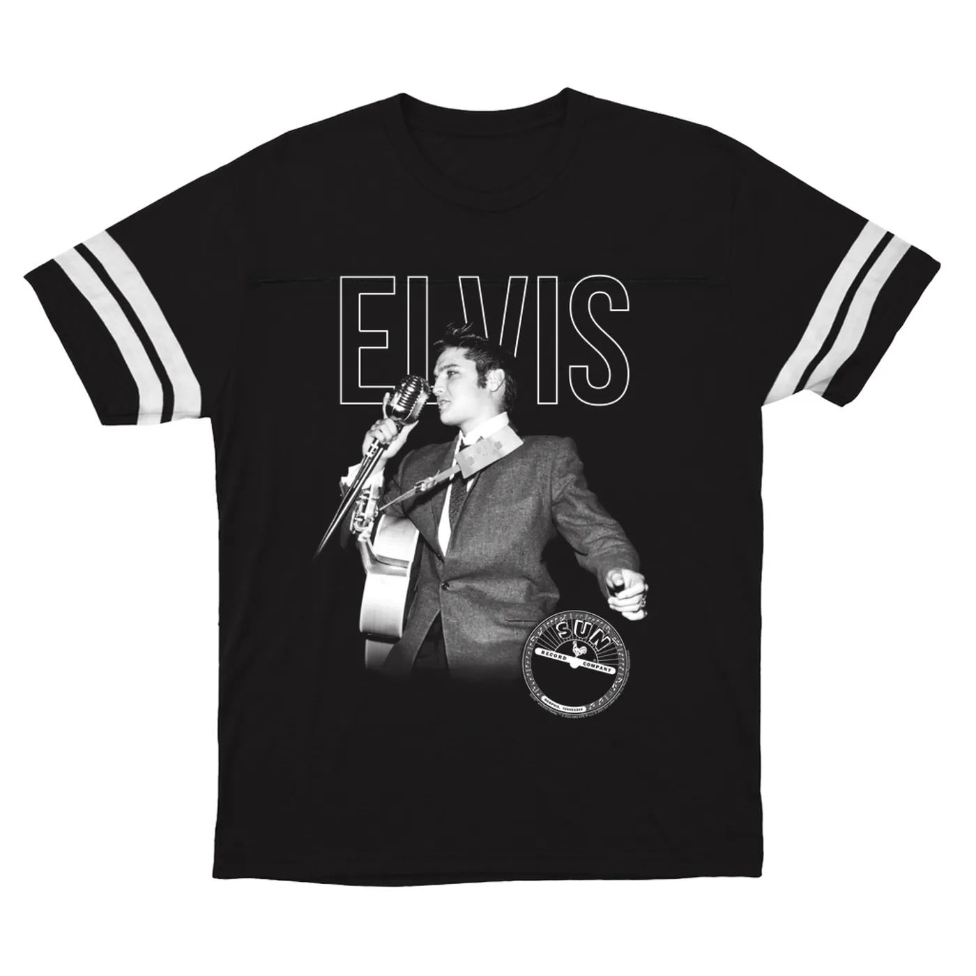 Elvis Presley Sun Records T-Shirt | Solo Live With Logo Sun Records Football Shirt