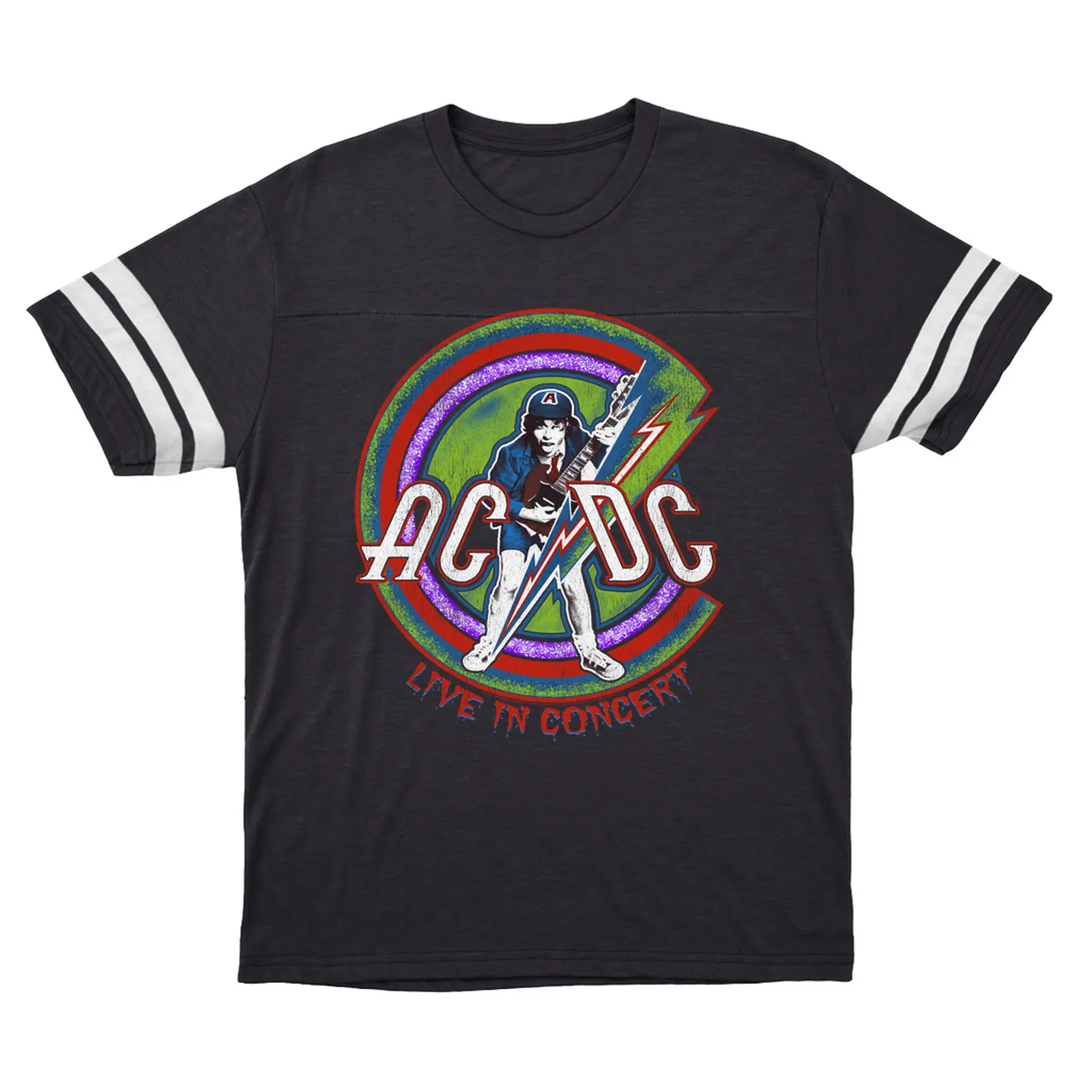 AC/DC T-Shirt | Retro Stitched Live In Concert Reissue ACDC Football Shirt