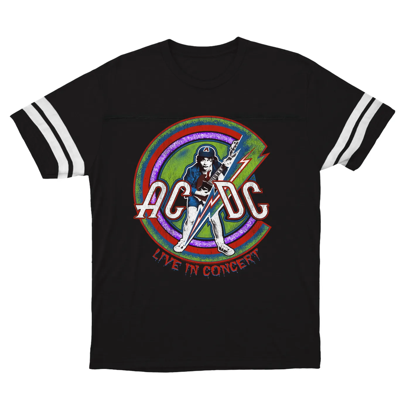 AC/DC T-Shirt | Retro Stitched Live In Concert Reissue ACDC Football Shirt