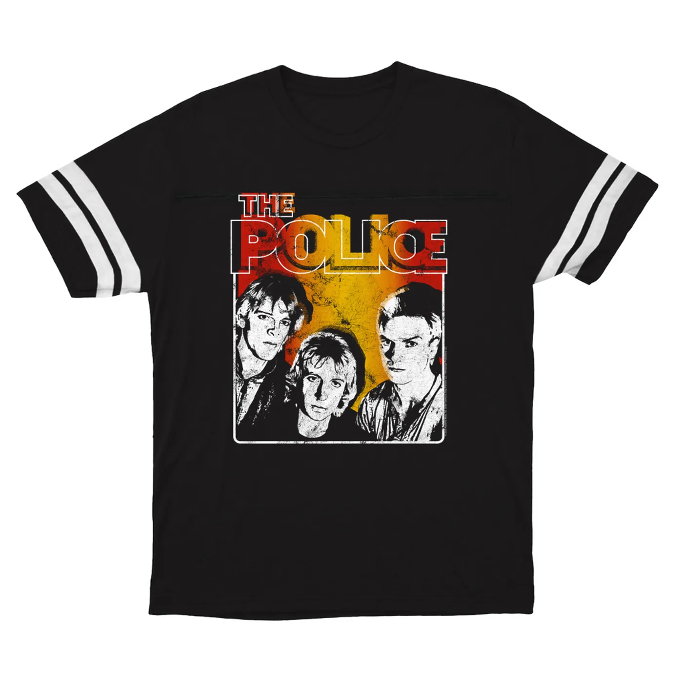 The Police T-Shirt | Outlandos Ombre Trio Distressed (Merchbar Exclusive) The Police Football Shirt