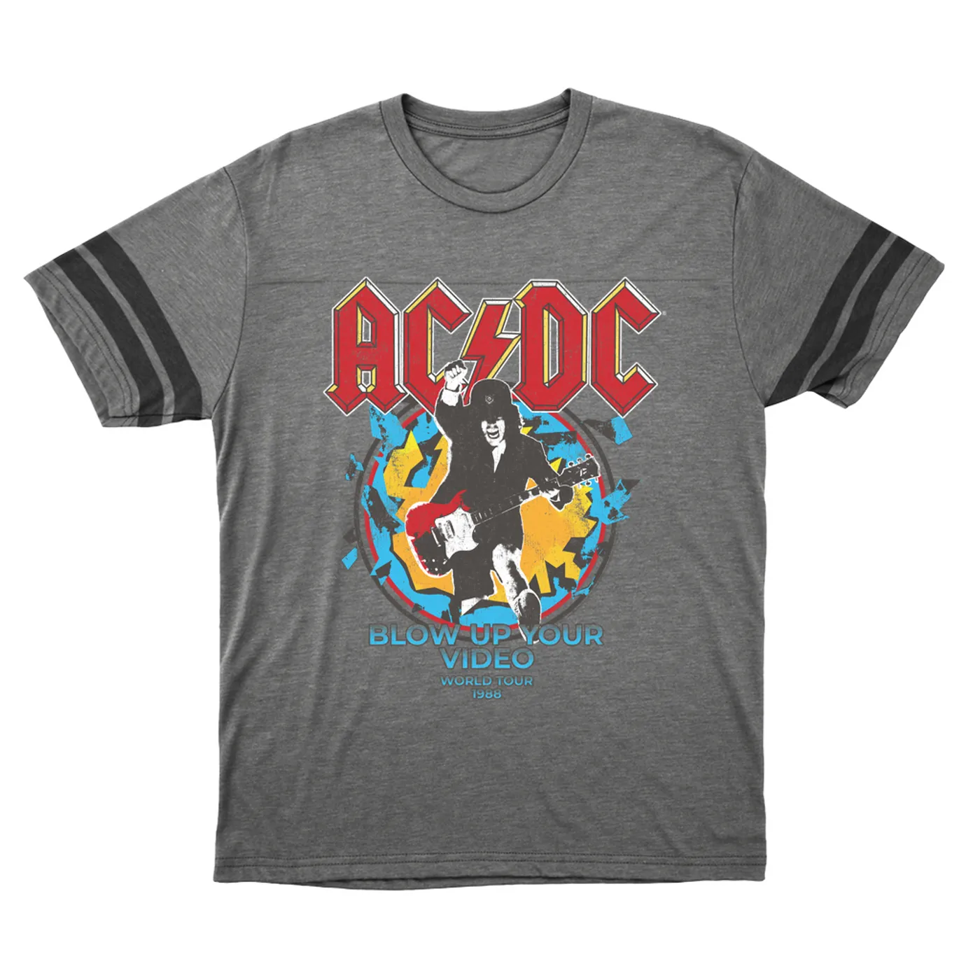 AC/DC T-Shirt | Blow Up Your Video World Tour 1988 Distressed (Merchbar Exclusive) ACDC Football Shirt