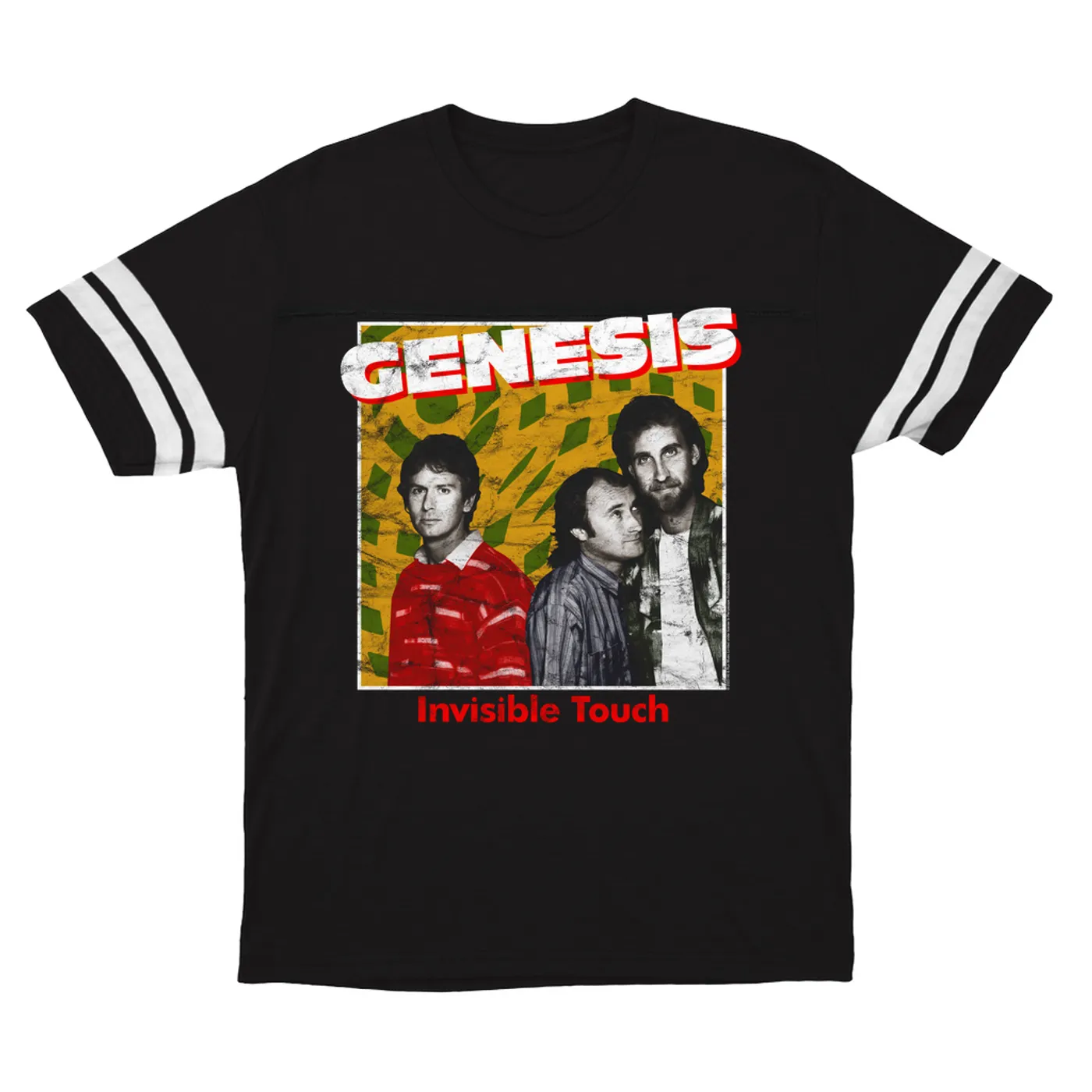 Genesis T-Shirt | Invisible Touch Throwback Poster Distressed Genesis Football Shirt