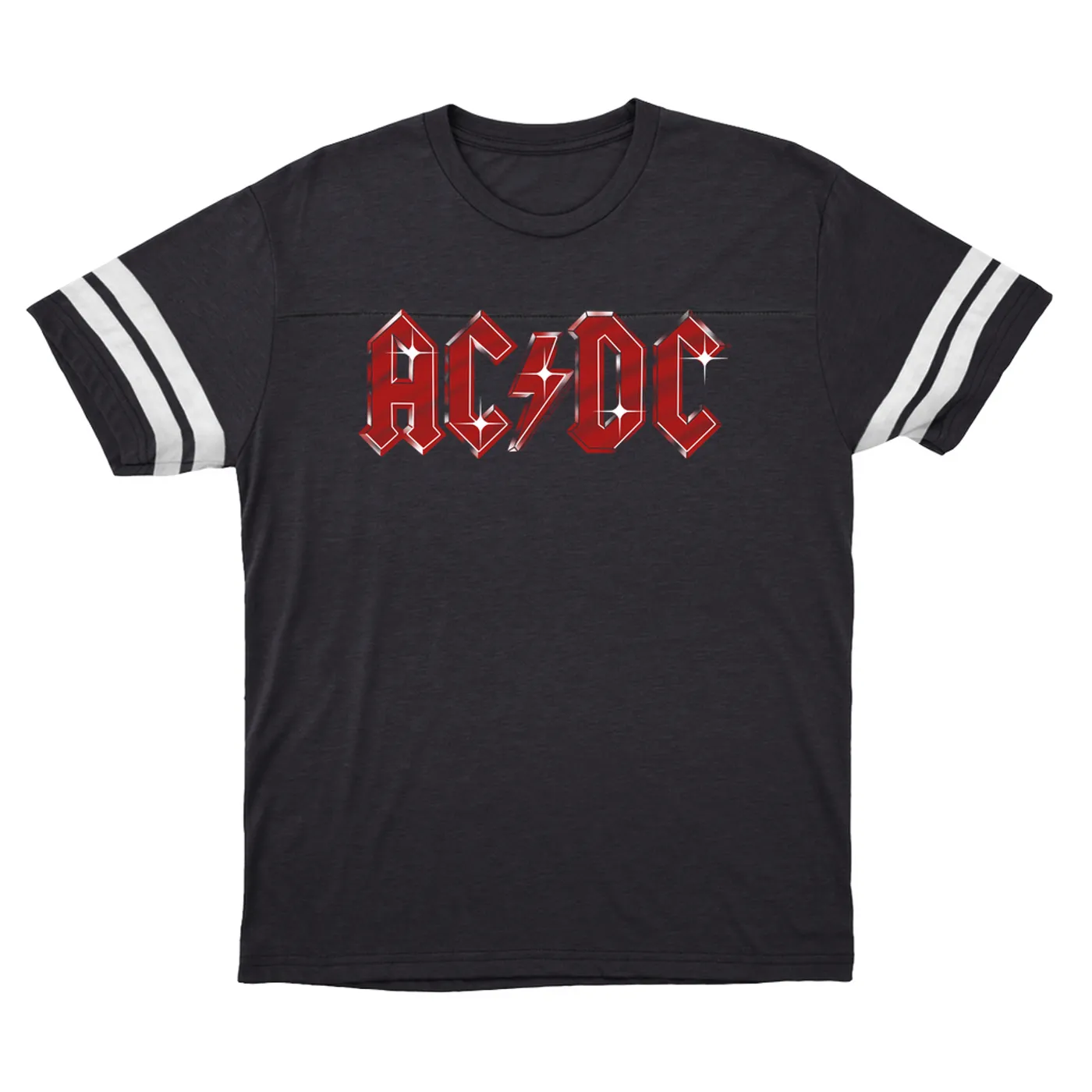 AC/DC T-Shirt | Sparkle Red Logo Distressed (Merchbar Exclusive) ACDC Football Shirt