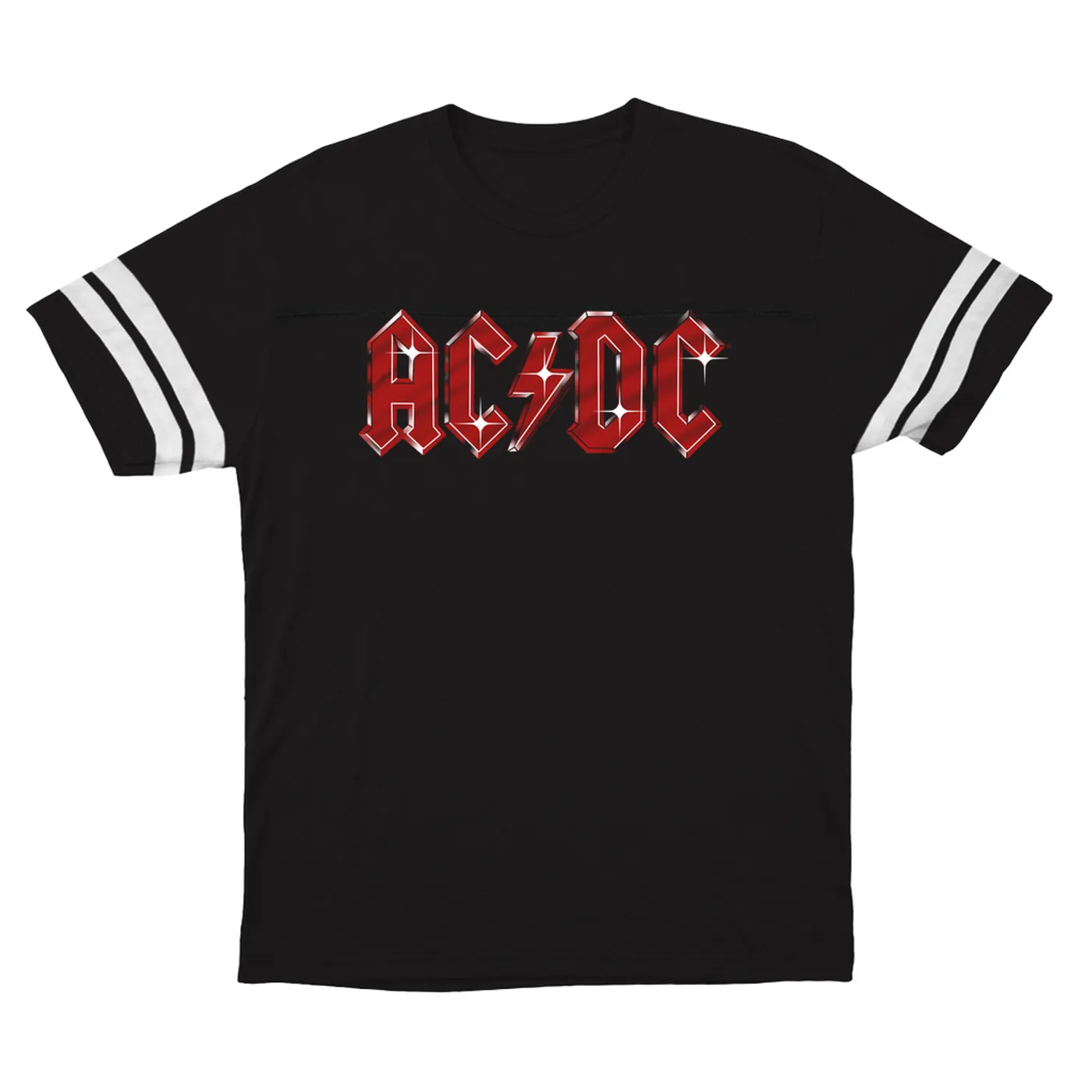 AC/DC T-Shirt | Sparkle Red Logo Distressed (Merchbar Exclusive) ACDC Football Shirt