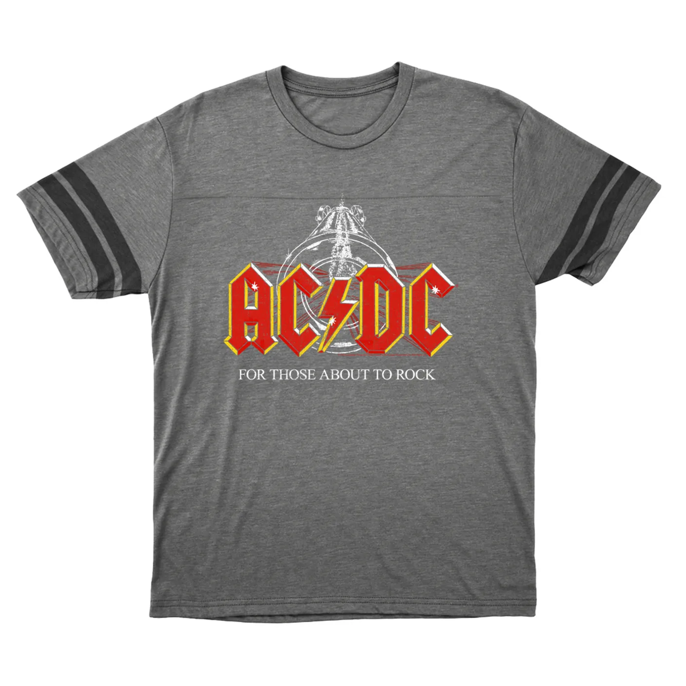 AC/DC T-Shirt | For Those About To Rock Cannon Shot Distressed ACDC Football Shirt