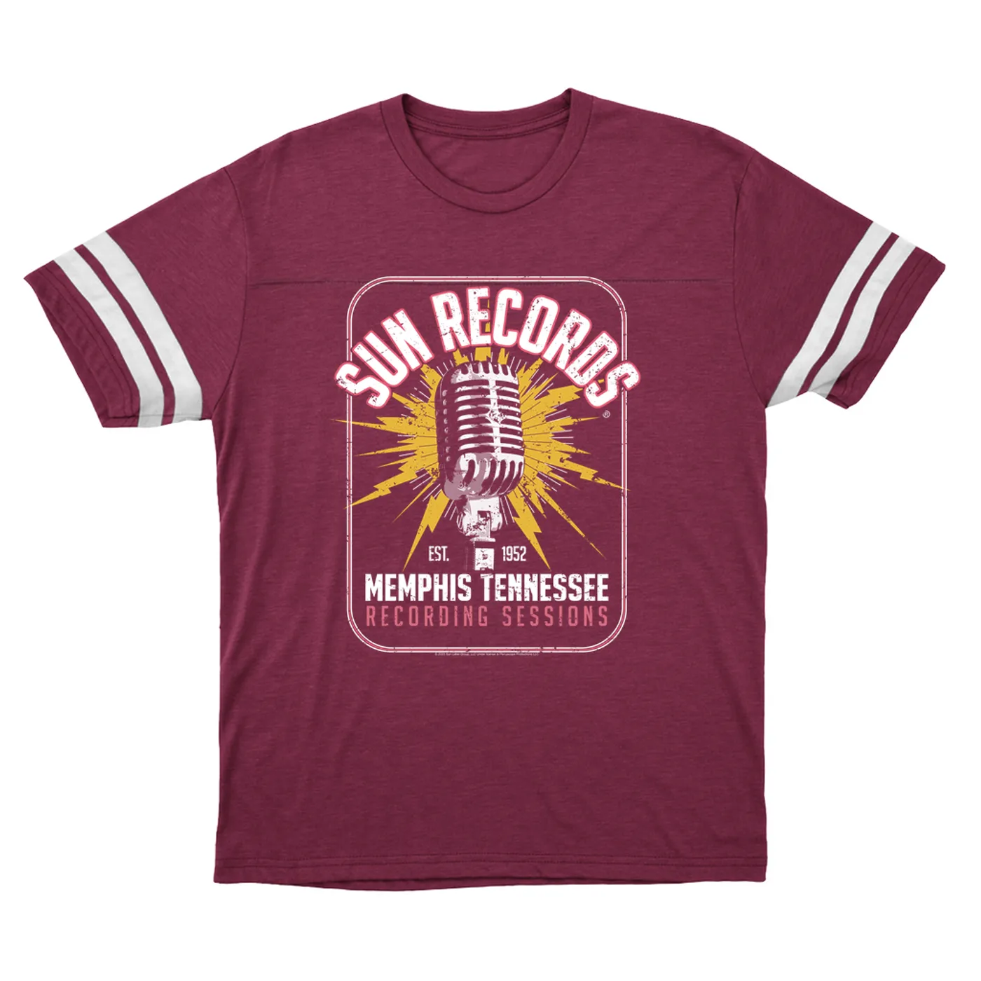 Sun Records T-Shirt | Memphis Tennessee Recording Sessions Sun Records Football Shirt