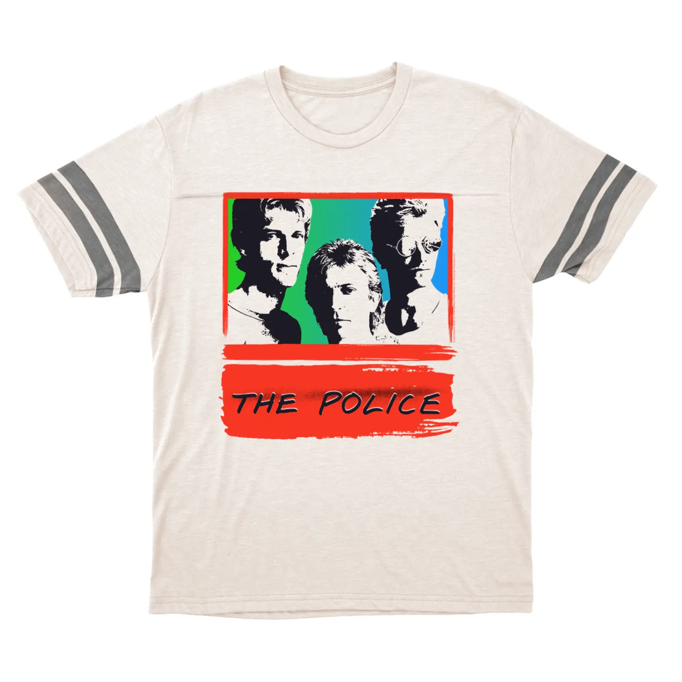 The Police T-Shirt | Red Rainbow Ombre Synchronicity The Police Football Shirt