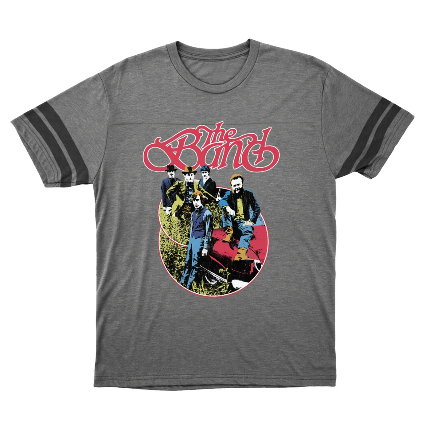The Band T-Shirt | Group Photo Car Design Distressed The Band Football Shirt