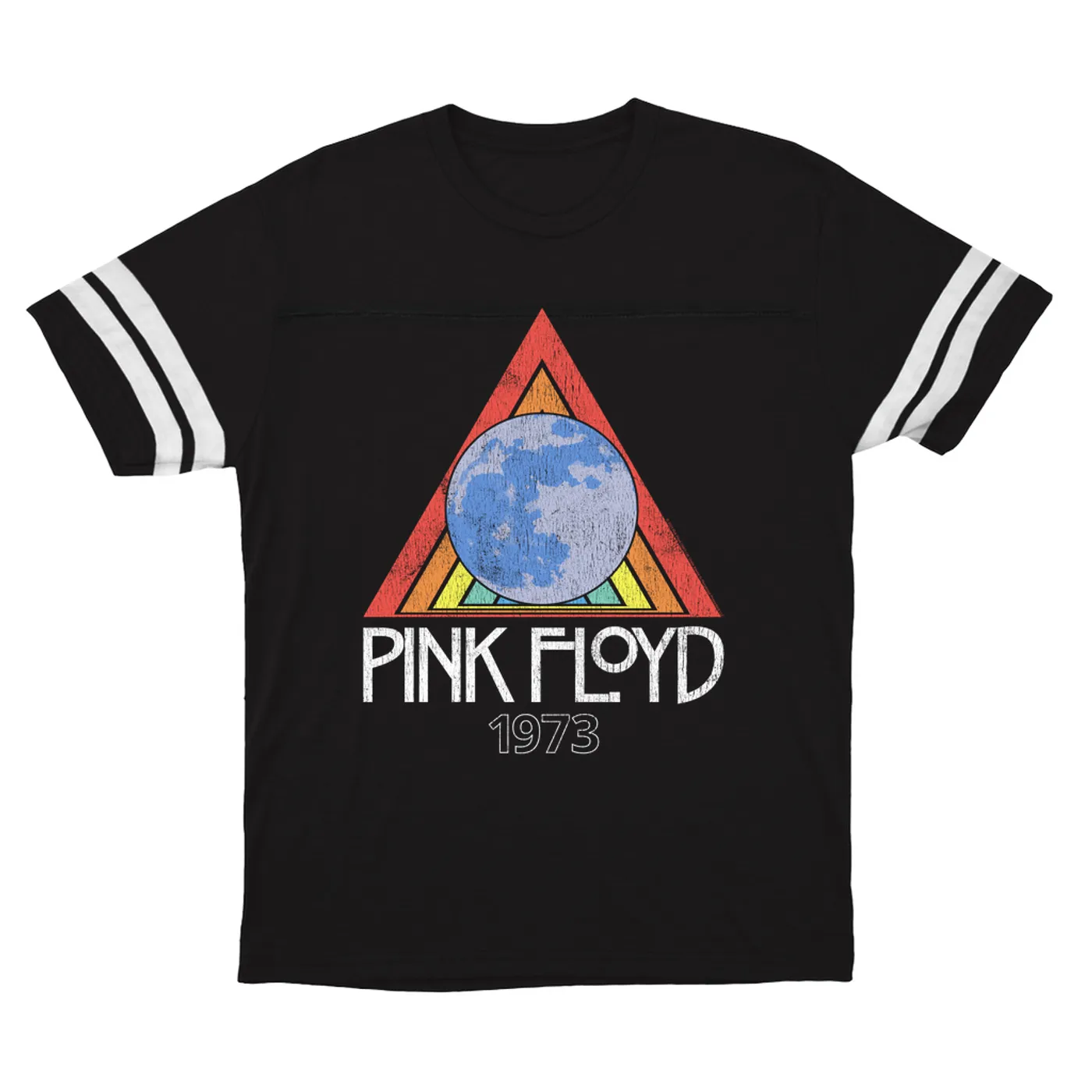 Pink Floyd T-Shirt | 1973 Gone Global Distressed Pink Floyd Football Shirt
