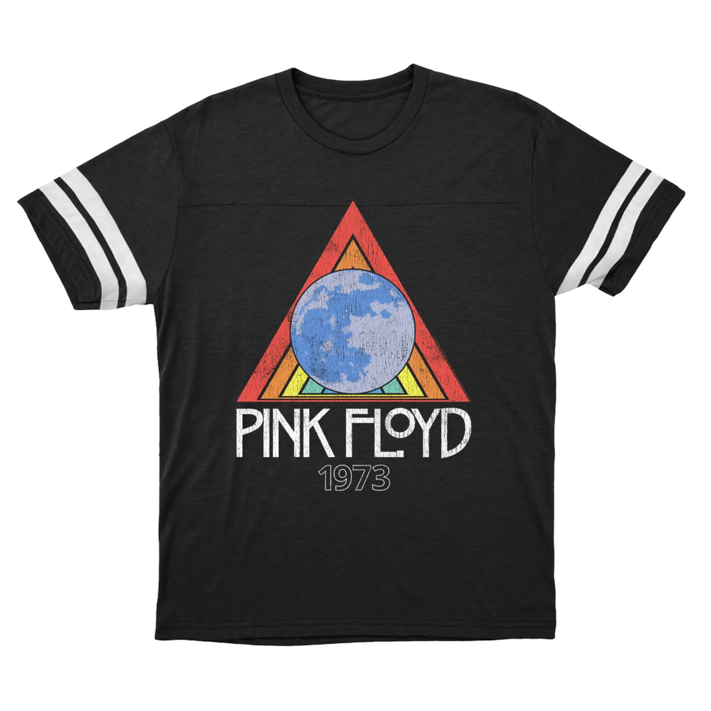 Pink Floyd T-Shirt | 1973 Gone Global Distressed Pink Floyd Football Shirt