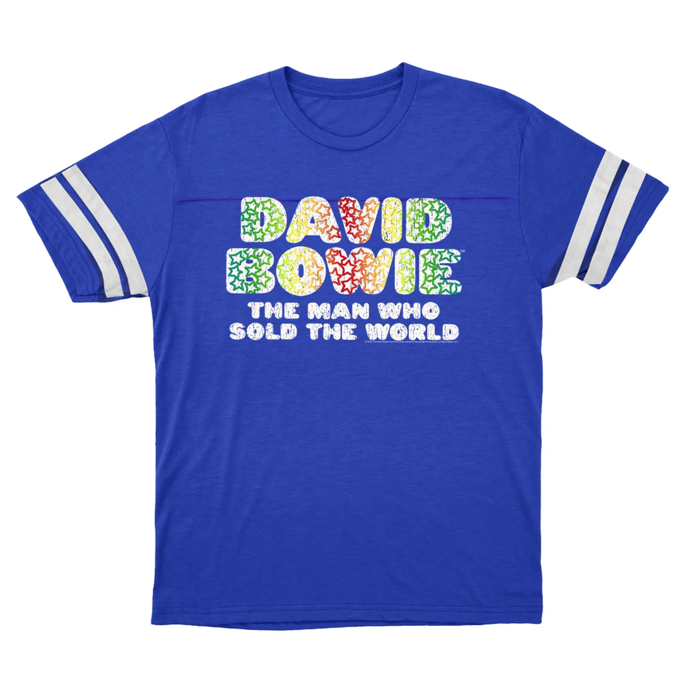 David Bowie T-Shirt | Rainbow Funky The Man Who Sold The World Logo Distressed (Merchbar Exclusive) David Bowie Football Shirt