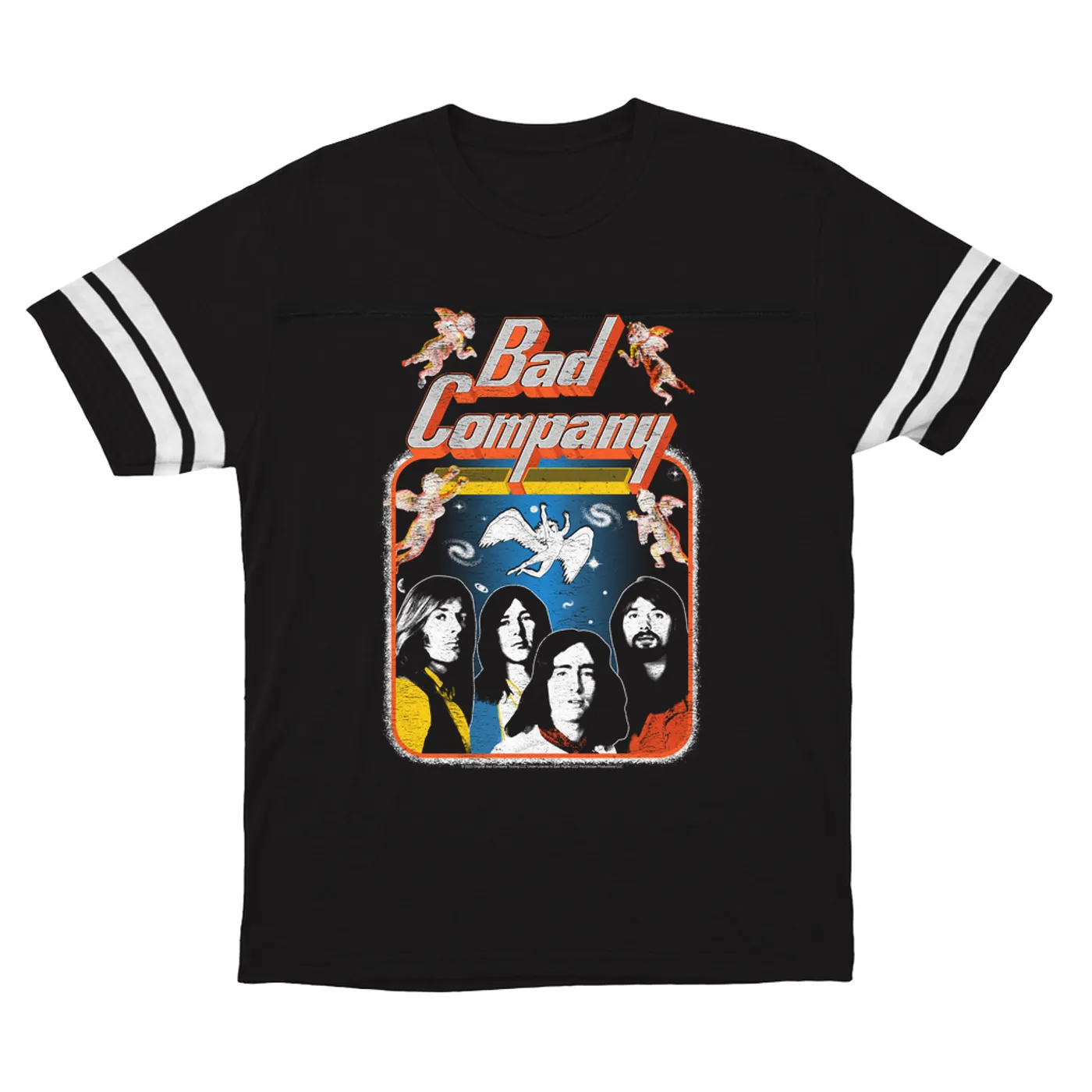 Bad Company T-Shirt | Vintage Burnin' Through America Tour Distressed Bad Company Football Shirt