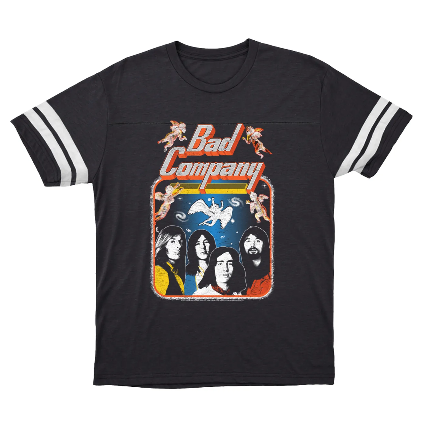 Bad Company T-Shirt | Vintage Burnin' Through America Tour Distressed Bad Company Football Shirt