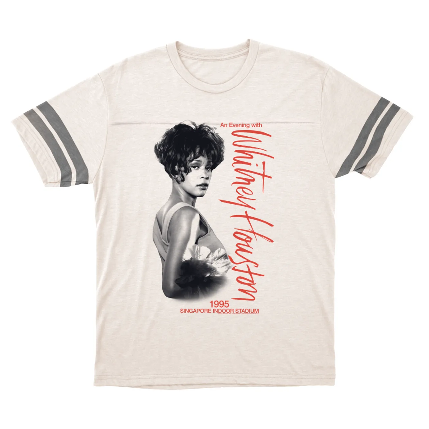 Whitney Houston T-Shirt | 1995 Singapore Indoor Stadium Whitney Houston Football Shirt