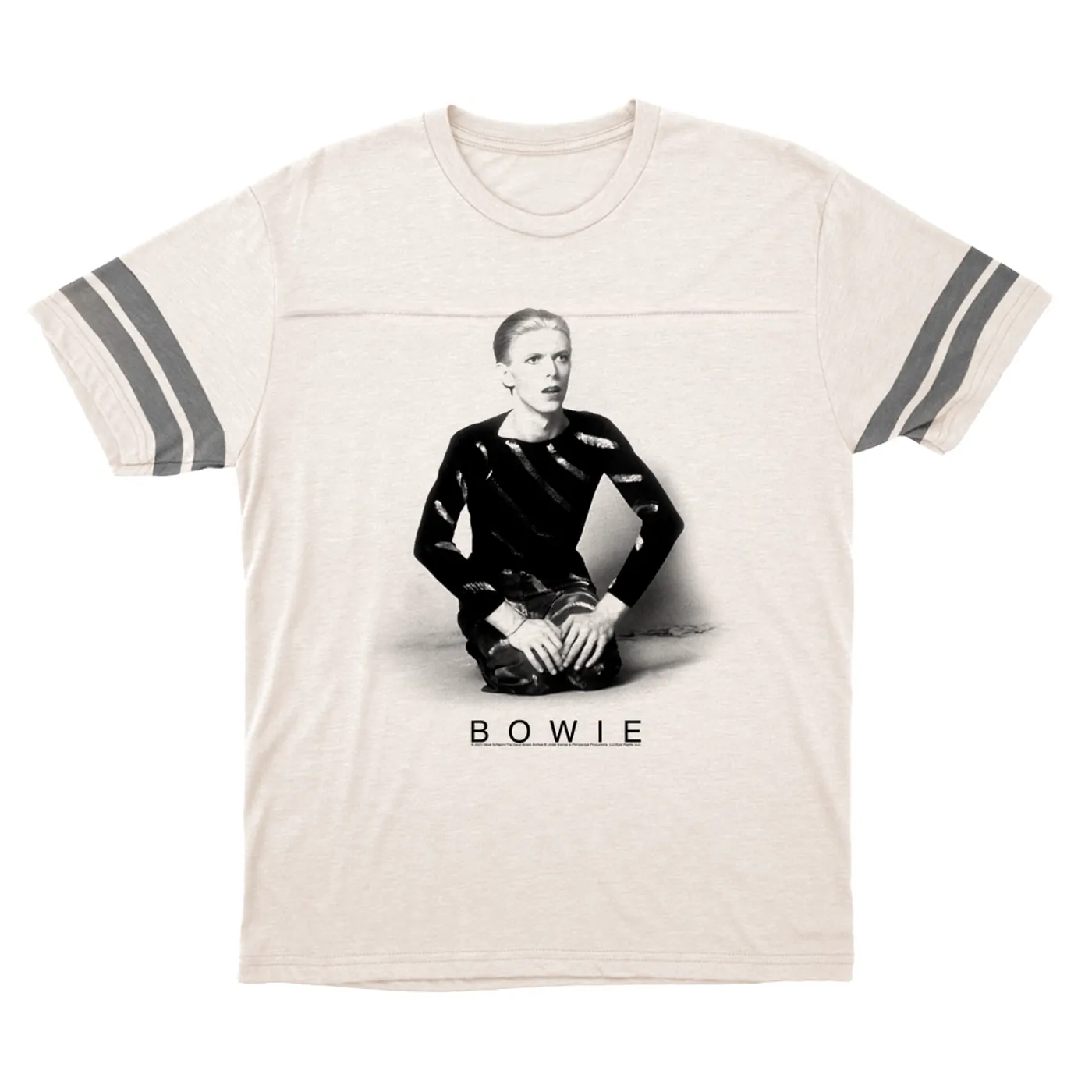David Bowie T-Shirt | 1974 Black And White Photo David Bowie Football Shirt