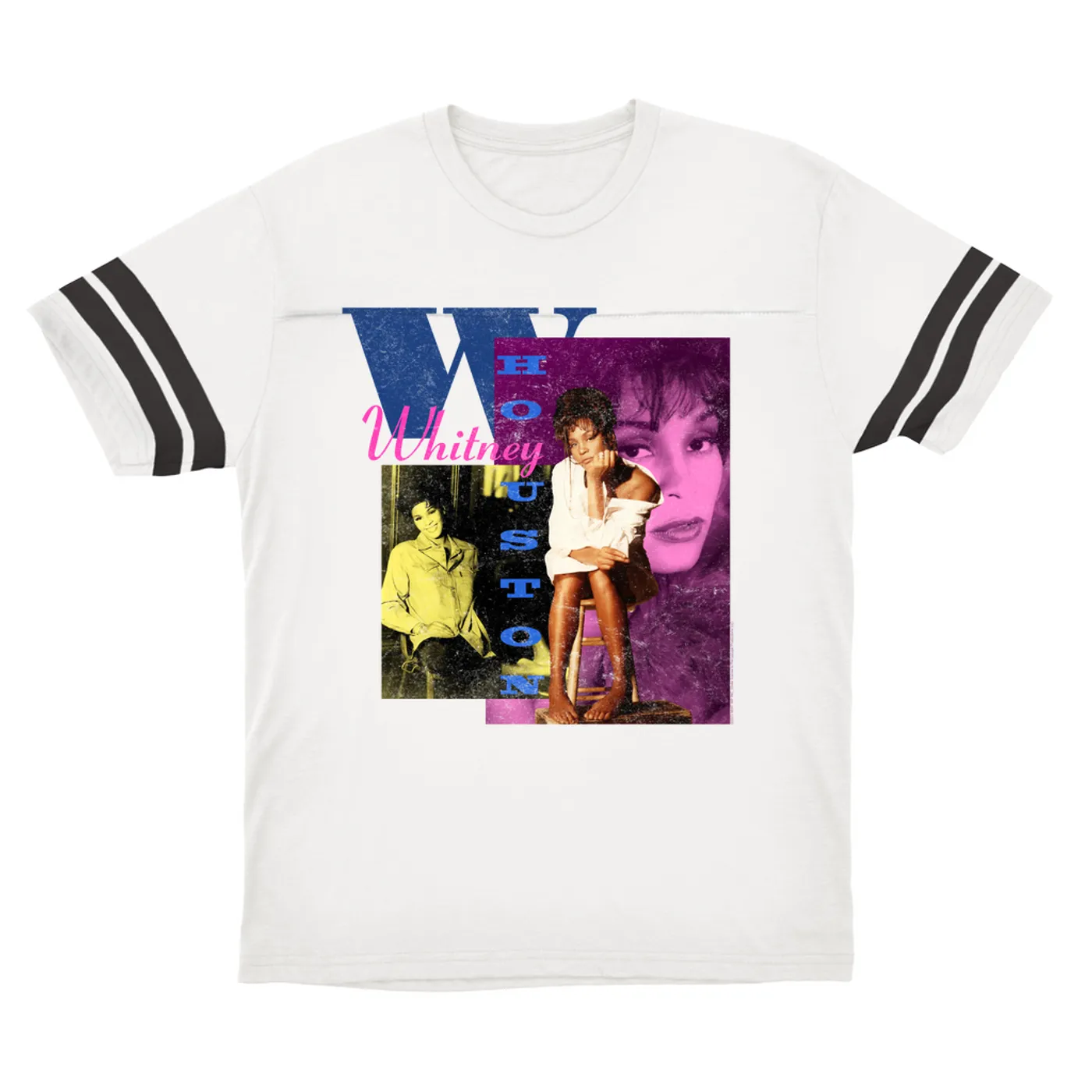 Whitney Houston T-Shirt | Colorful Collage (Merchbar Exclusive) Whitney Houston Football Shirt