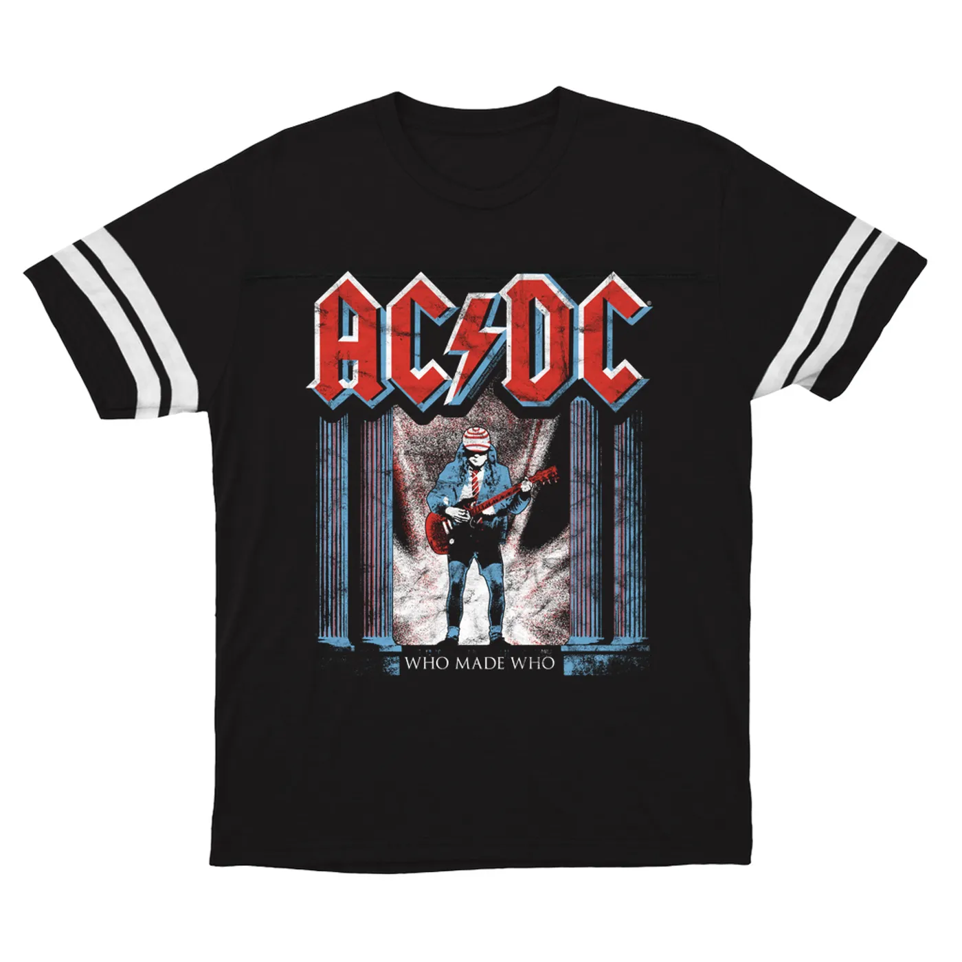 AC/DC T-Shirt | Who Made Who Red, White, Blue (Merchbar Exclusive) ACDC Football Shirt