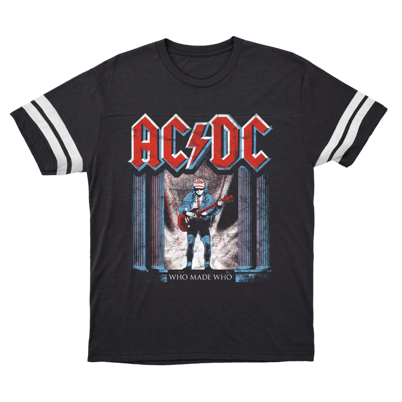AC/DC T-Shirt | Who Made Who Red, White, Blue (Merchbar Exclusive) ACDC Football Shirt