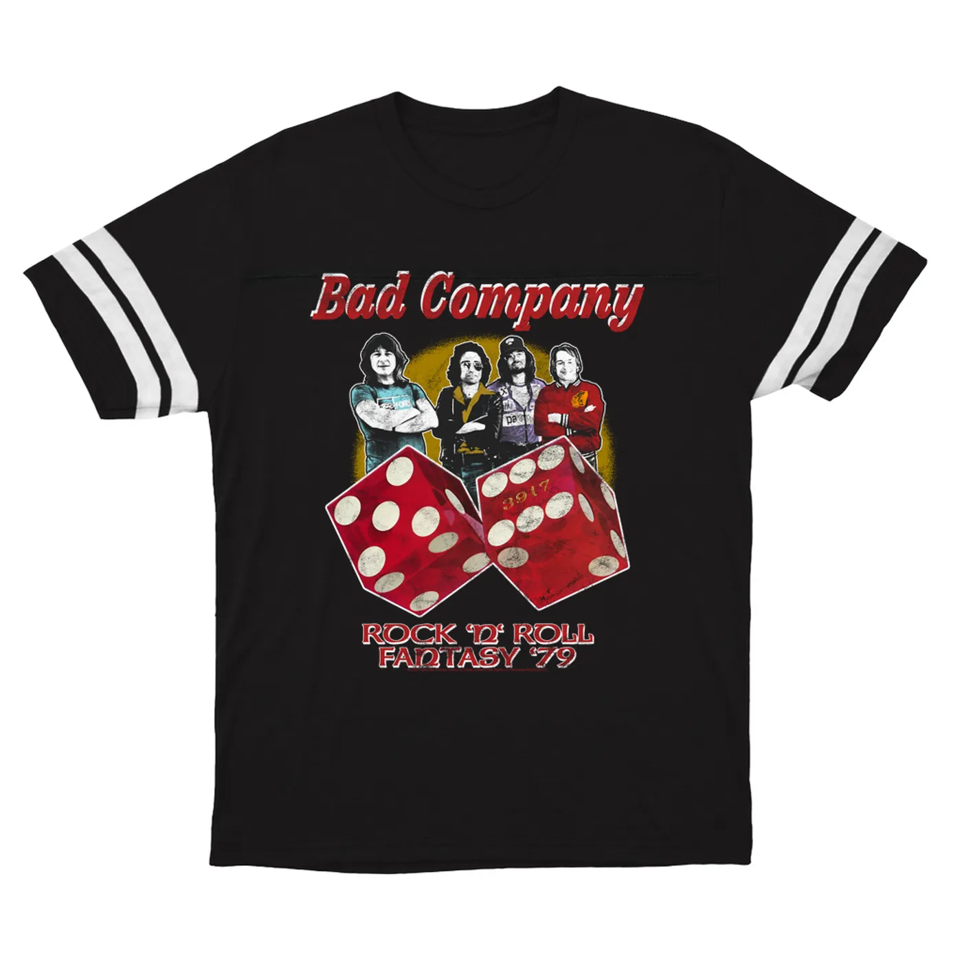 Bad Company T-Shirt | 79 Rock N' Roll Fantasy Retro Distressed Bad Company Football Shirt