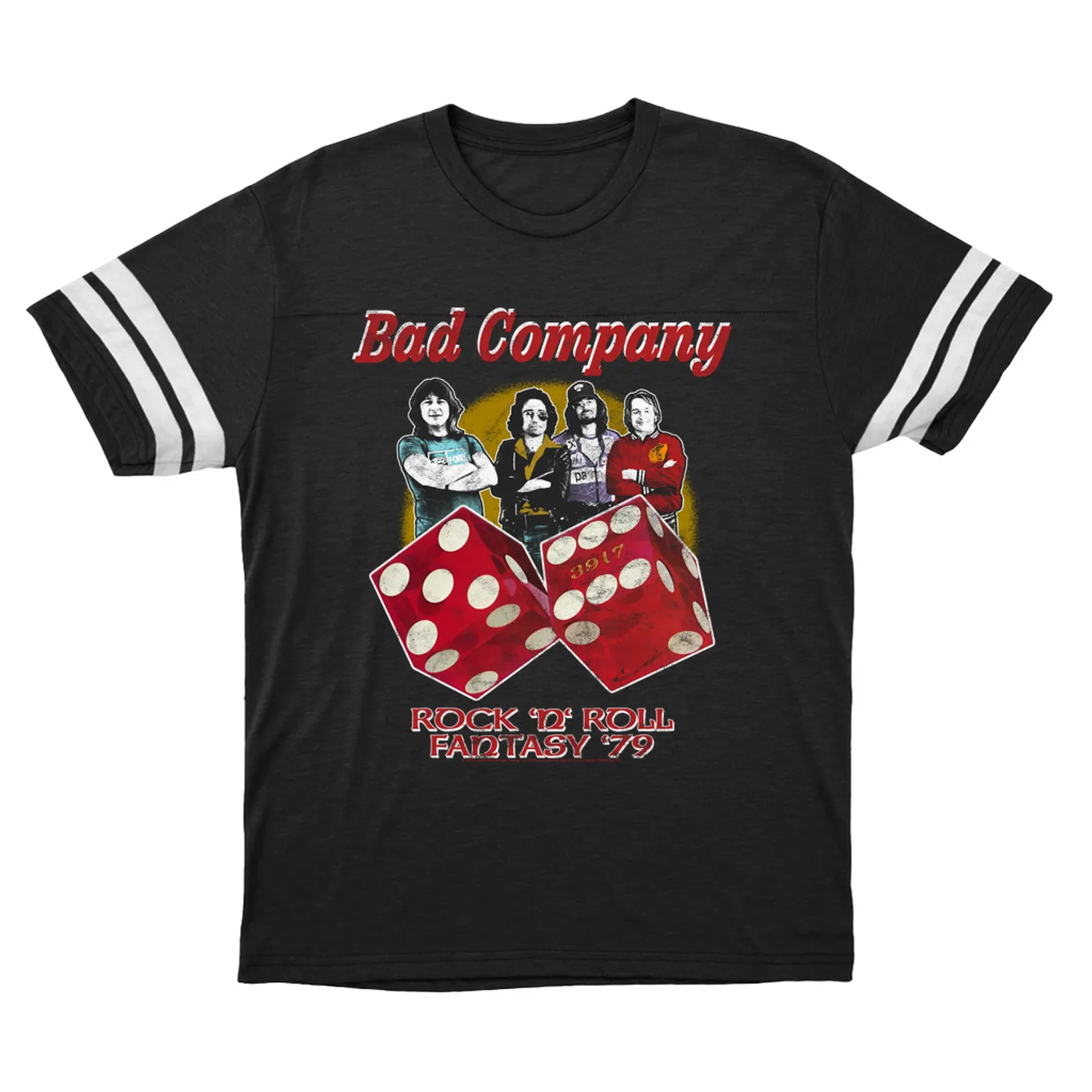 Bad Company T-Shirt | 79 Rock N' Roll Fantasy Retro Distressed Bad Company Football Shirt