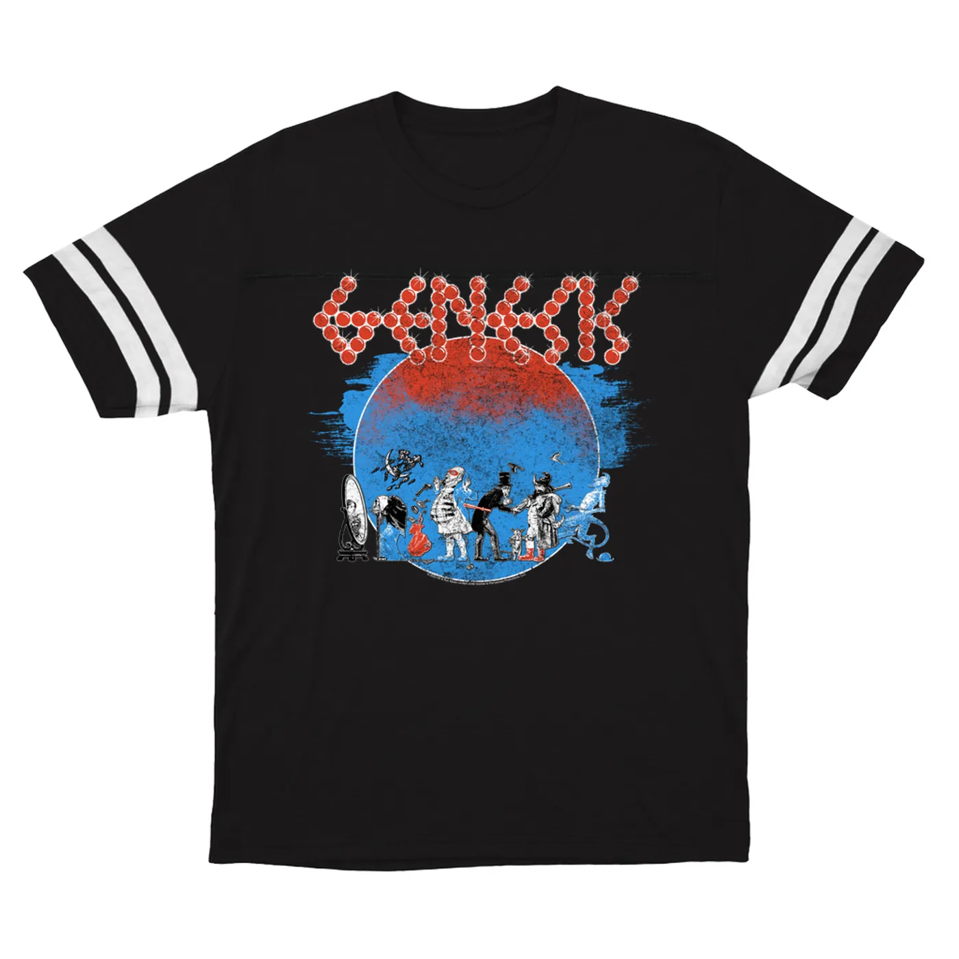 Genesis T-Shirt | Retro Album Artwork Design Distressed Genesis Football Shirt