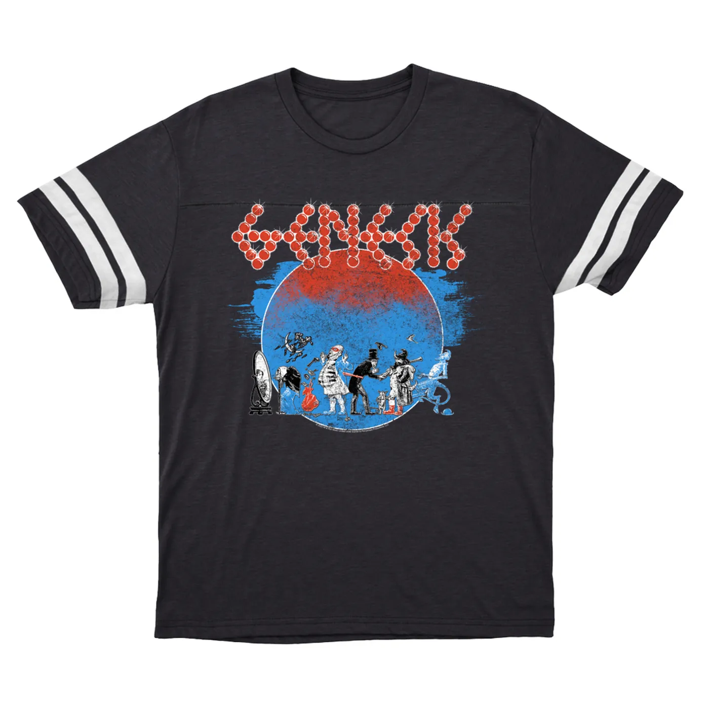 Genesis T-Shirt | Retro Album Artwork Design Distressed Genesis Football Shirt