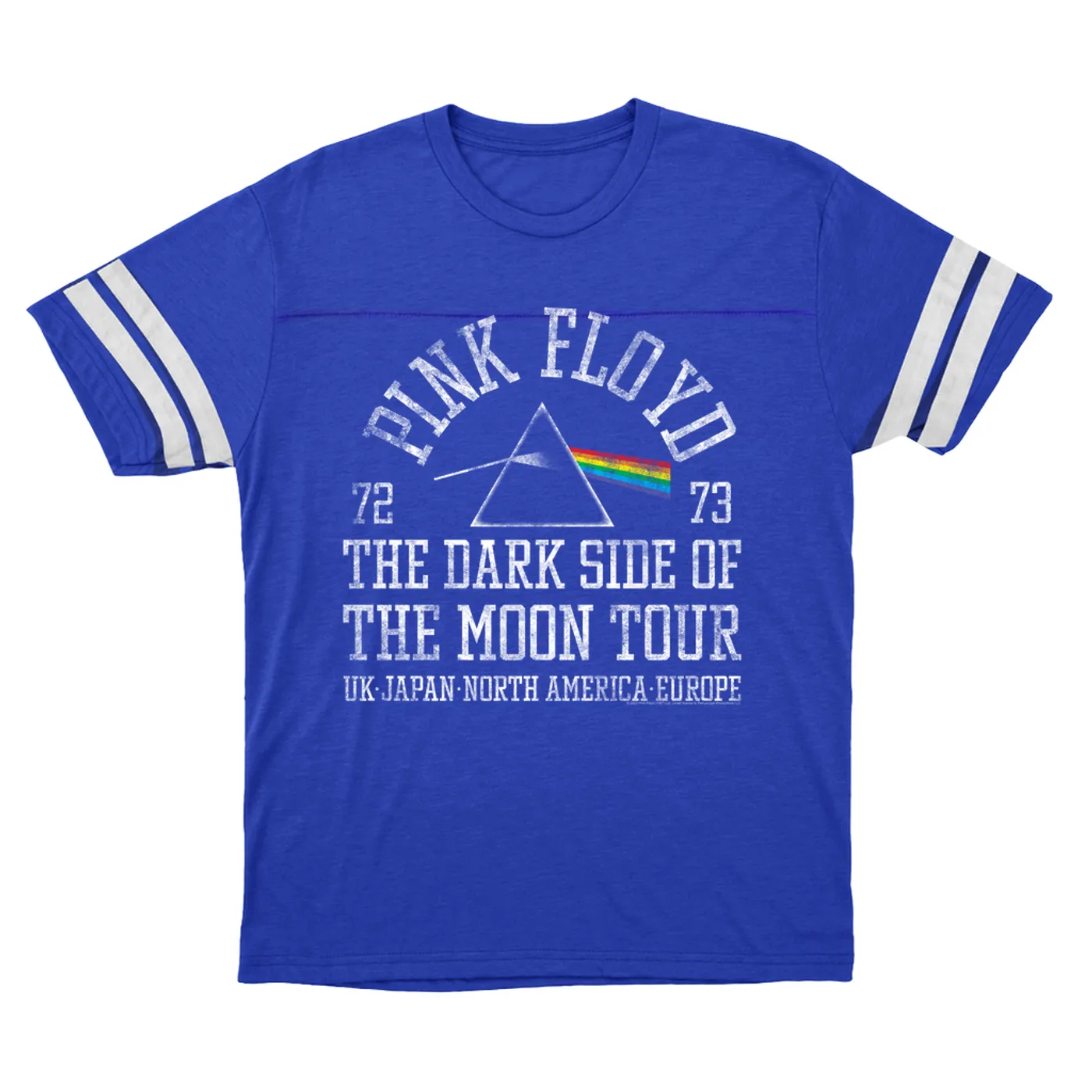 Pink Floyd T-Shirt | Dark Side Of The Moon World Tour 72-73 Distressed Pink Floyd Football Shirt